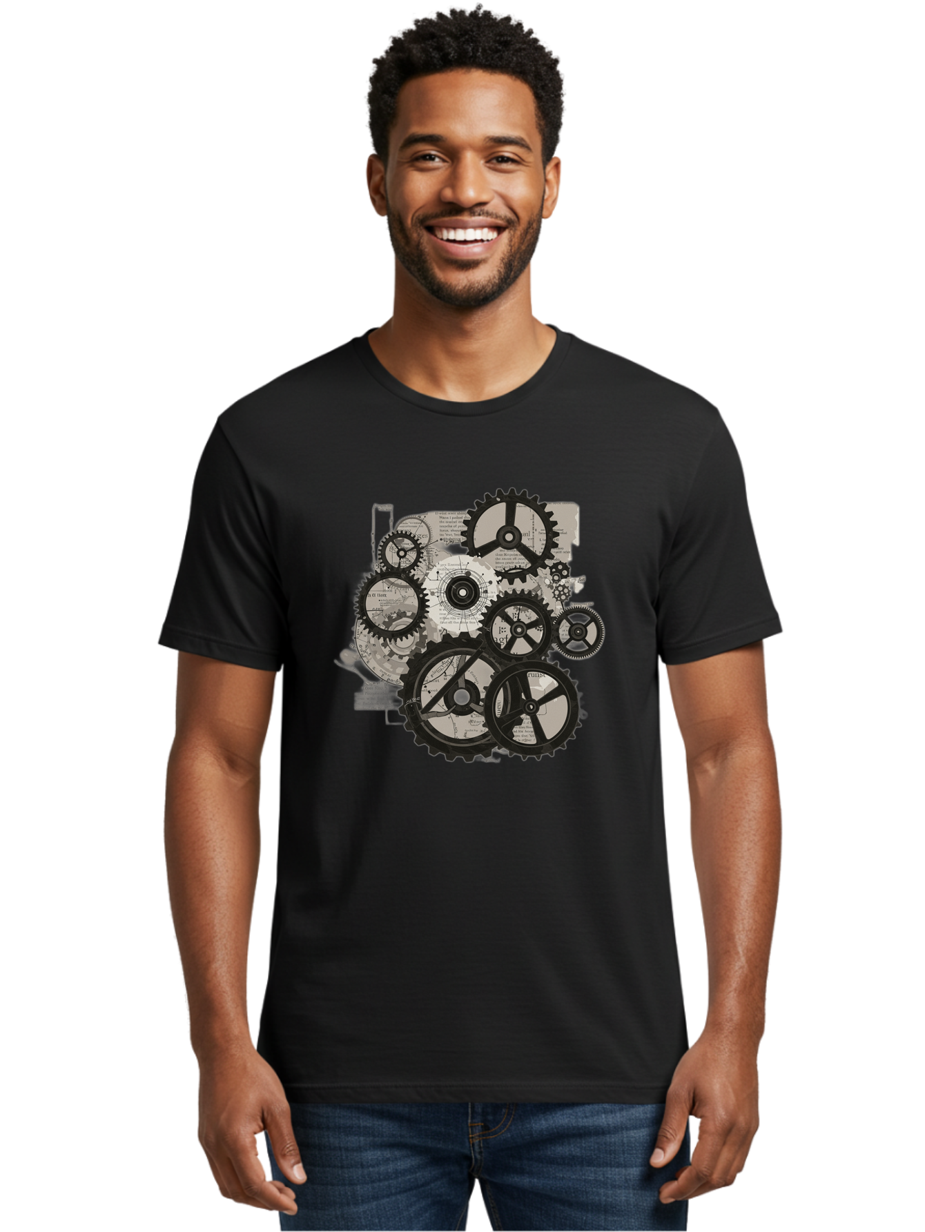 Gears-And-Mechanisms Men'S Graphic Tee, 100% Cotton, Comfortable Casual Summer Wear, Machine Washable, Vintage Camera, Old Camera, Antique Camera, Black Camera, Classic Photography, Photography Equipment, Nostalgic Device, Film Camera, Bag513