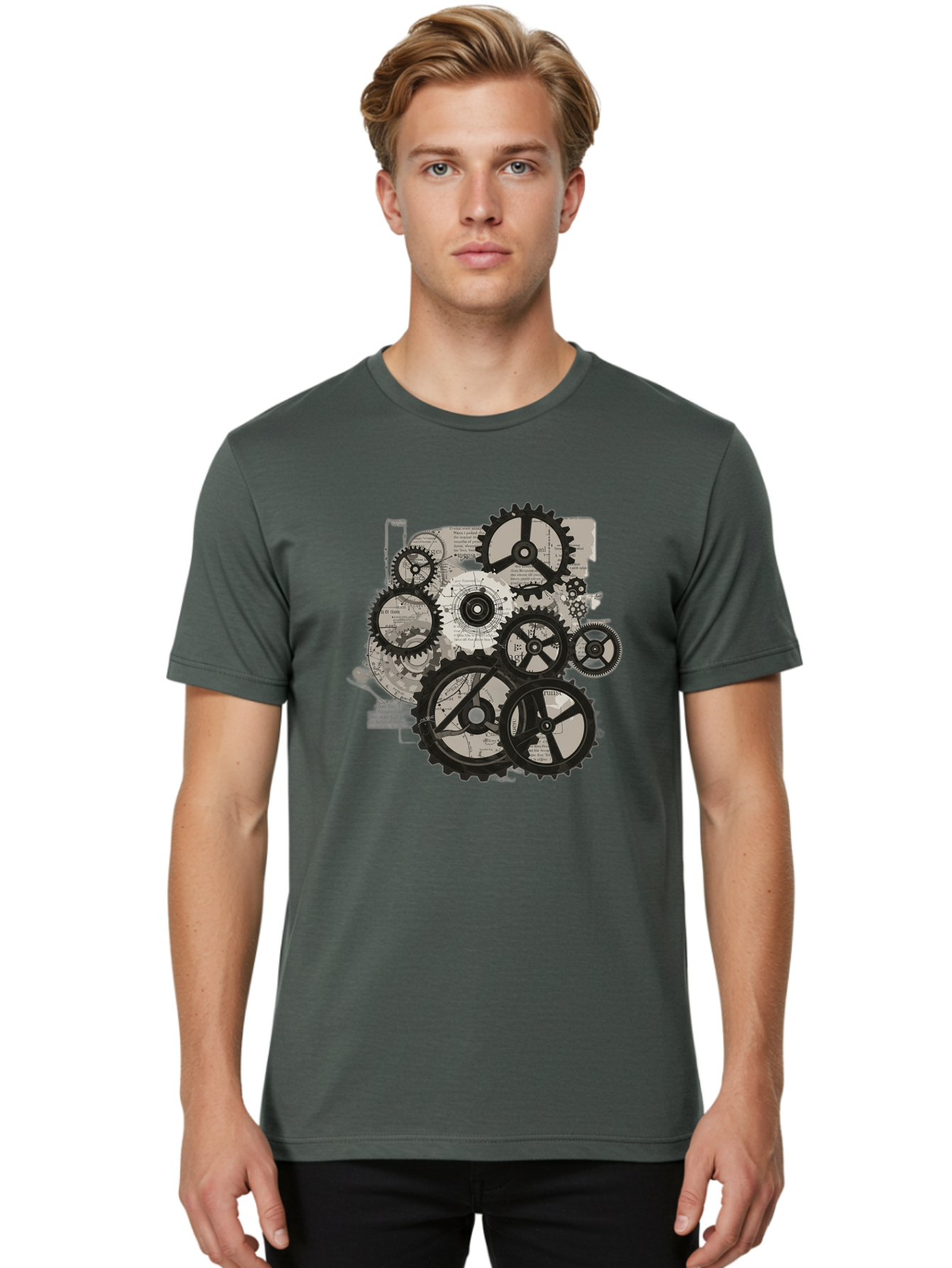 Gears-And-Mechanisms Men'S Graphic Tee, 100% Cotton, Comfortable Casual Summer Wear, Machine Washable, Vintage Camera, Old Camera, Antique Camera, Black Camera, Classic Photography, Photography Equipment, Nostalgic Device, Film Camera, Bag513