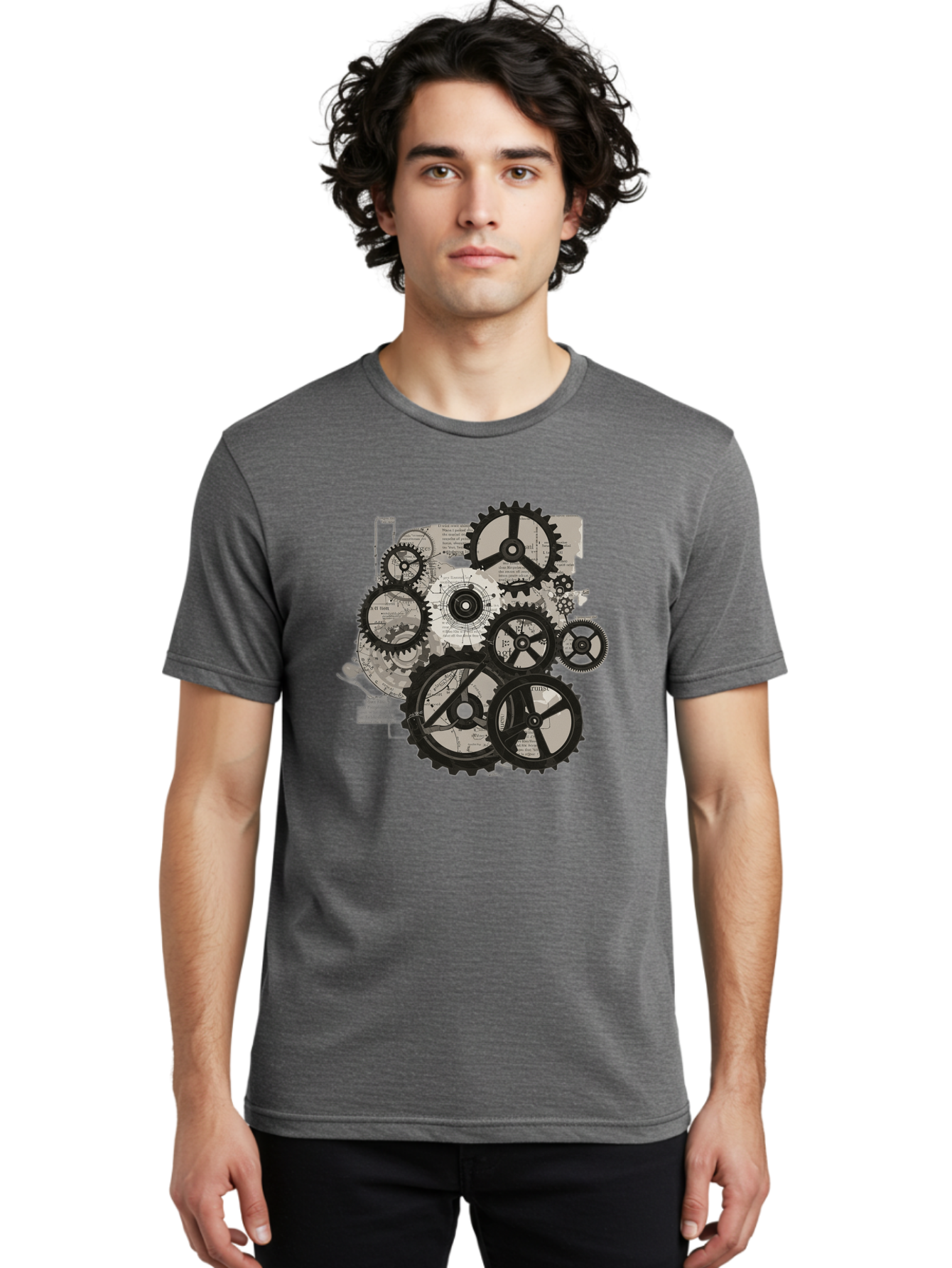 Gears-And-Mechanisms Men'S Graphic Tee, 100% Cotton, Comfortable Casual Summer Wear, Machine Washable, Vintage Camera, Old Camera, Antique Camera, Black Camera, Classic Photography, Photography Equipment, Nostalgic Device, Film Camera, Bag513