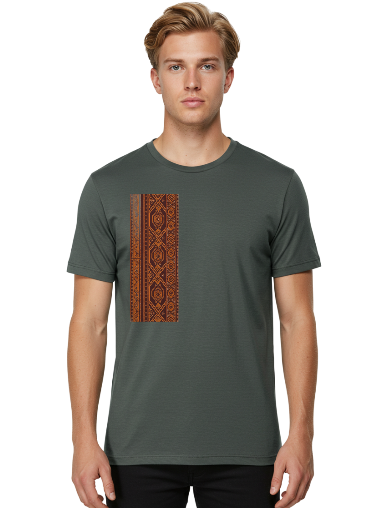 Geometric-Border Men'S Graphic Tee, 100% Cotton, Comfortable Casual Summer Wear, Machine Washable, Vintage Camera, Old Camera, Antique Camera, Black Camera, Classic Photography, Photography Equipment, Nostalgic Device, Film Camera, Camera Art Bag515