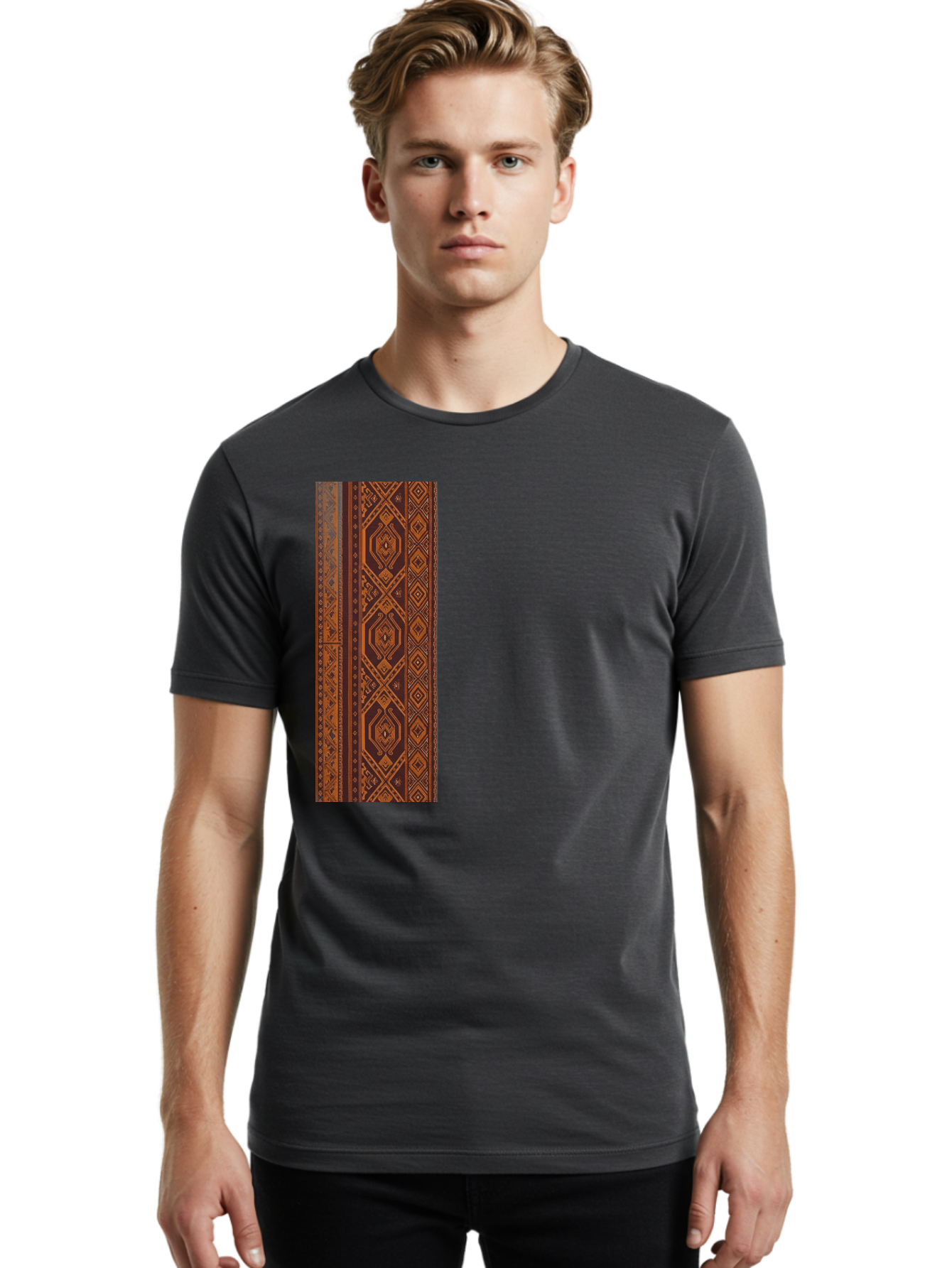 Geometric-Border Men'S Graphic Tee, 100% Cotton, Comfortable Casual Summer Wear, Machine Washable, Vintage Camera, Old Camera, Antique Camera, Black Camera, Classic Photography, Photography Equipment, Nostalgic Device, Film Camera, Camera Art Bag515