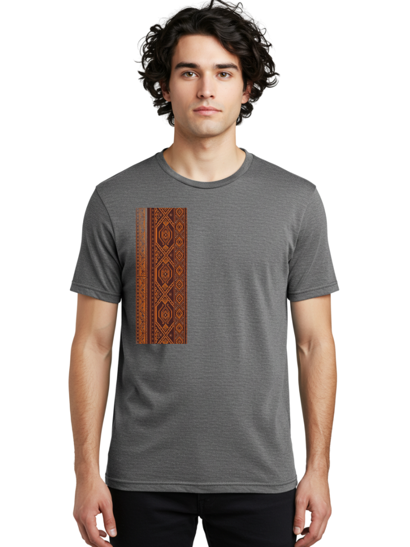 Geometric-Border Men'S Graphic Tee, 100% Cotton, Comfortable Casual Summer Wear, Machine Washable, Vintage Camera, Old Camera, Antique Camera, Black Camera, Classic Photography, Photography Equipment, Nostalgic Device, Film Camera, Camera Art Bag515