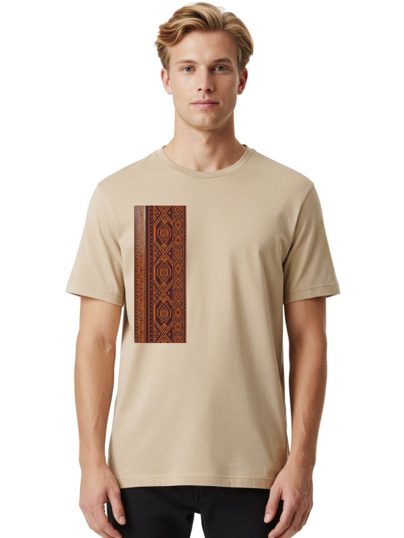 Geometric-Border Men'S Graphic Tee, 100% Cotton, Comfortable Casual Summer Wear, Machine Washable, Vintage Camera, Old Camera, Antique Camera, Black Camera, Classic Photography, Photography Equipment, Nostalgic Device, Film Camera, Camera Art Bag515