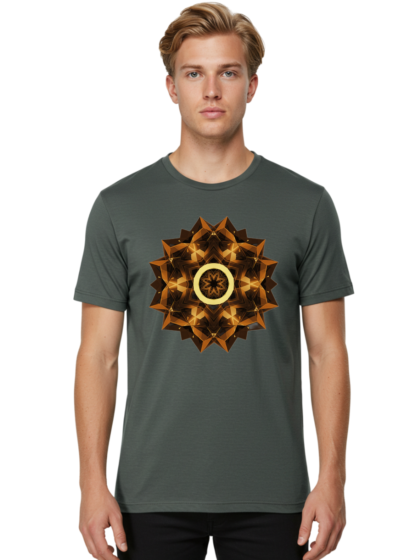 Geometric-Mandala-1 Men'S Graphic Tee, 100% Cotton, Comfortable Casual Summer Wear, Machine Washable, Vintage Camera, Old Camera, Antique Camera, Black Camera, Classic Photography, Photography Equipment, Nostalgic Device, Film Camera, Bag517