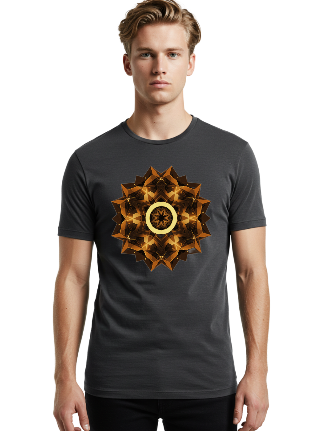 Geometric-Mandala-1 Men'S Graphic Tee, 100% Cotton, Comfortable Casual Summer Wear, Machine Washable, Vintage Camera, Old Camera, Antique Camera, Black Camera, Classic Photography, Photography Equipment, Nostalgic Device, Film Camera, Bag517