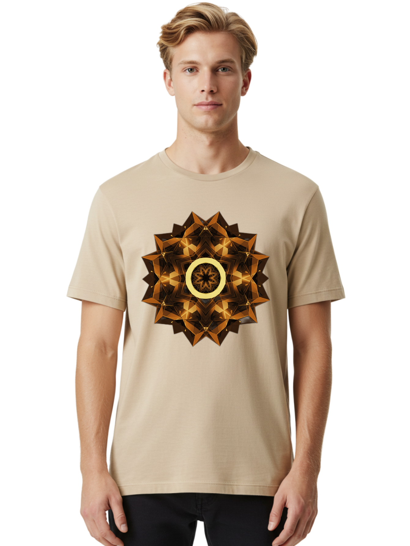 Geometric-Mandala-1 Men'S Graphic Tee, 100% Cotton, Comfortable Casual Summer Wear, Machine Washable, Vintage Camera, Old Camera, Antique Camera, Black Camera, Classic Photography, Photography Equipment, Nostalgic Device, Film Camera, Bag517