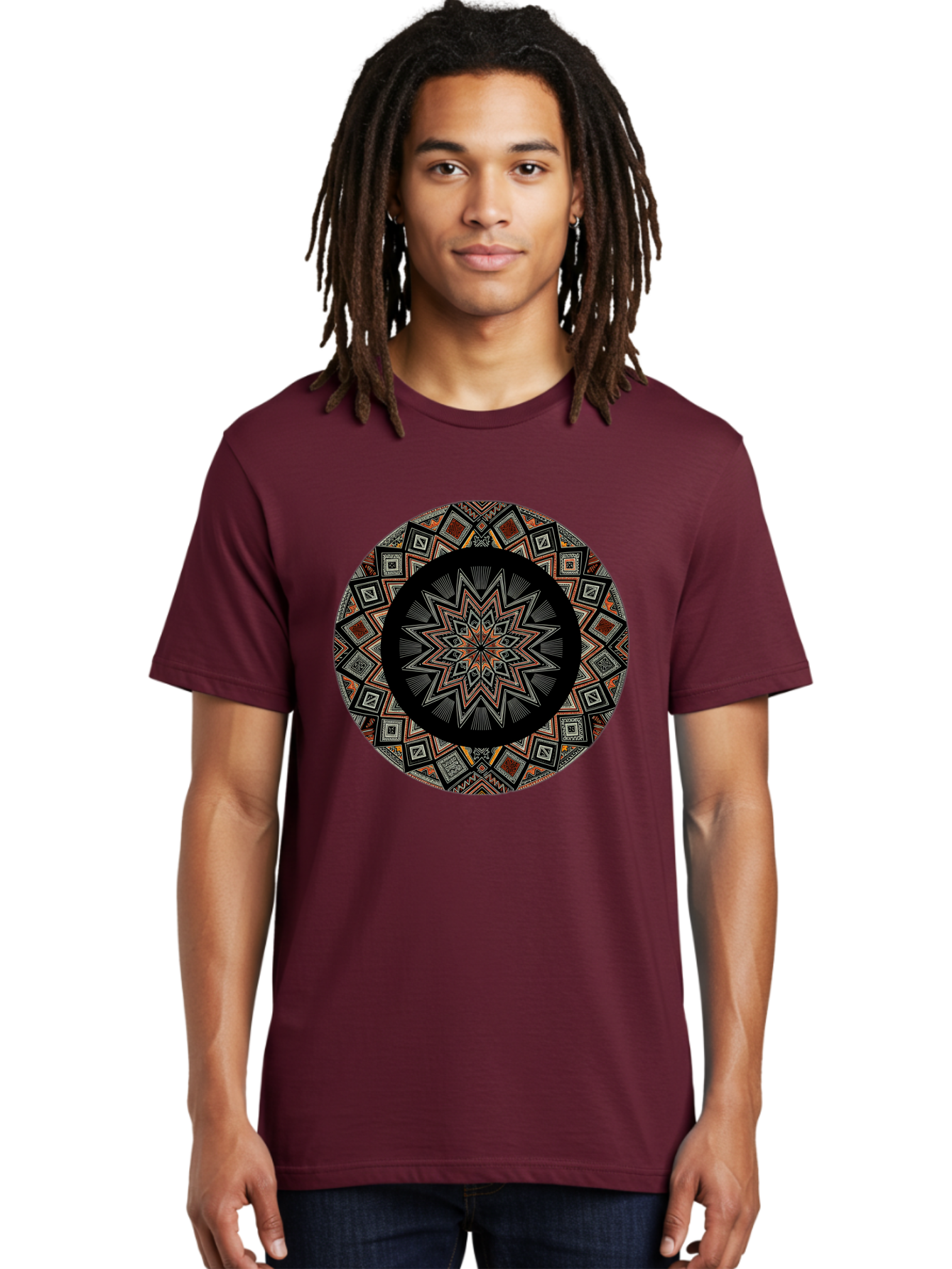 Geometric-Mandala Men'S Graphic Tee, 100% Cotton, Comfortable Casual Summer Wear, Machine Washable, Vintage Camera, Old Camera, Antique Camera, Black Camera, Classic Photography, Photography Equipment, Nostalgic Device, Film Camera, Camera Art Bag518