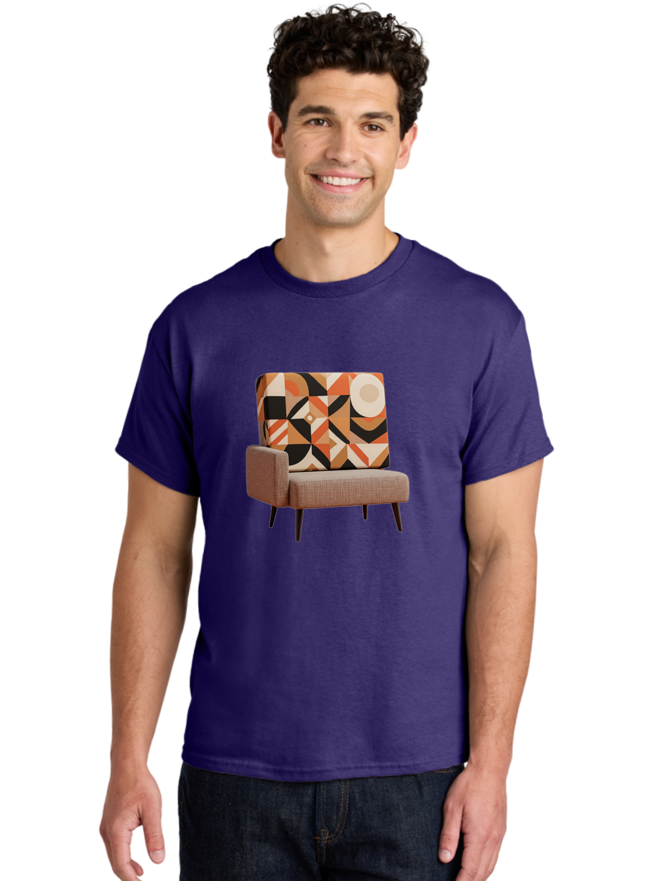 Geometric-Pattern-Chair Men'S Graphic Tee, 100% Cotton, Comfortable Casual Summer Wear, Machine Washable, Vintage Camera, Old Camera, Antique Camera, Black Camera, Classic Photography, Photography Equipment, Nostalgic Device, Film Camera, Bag520