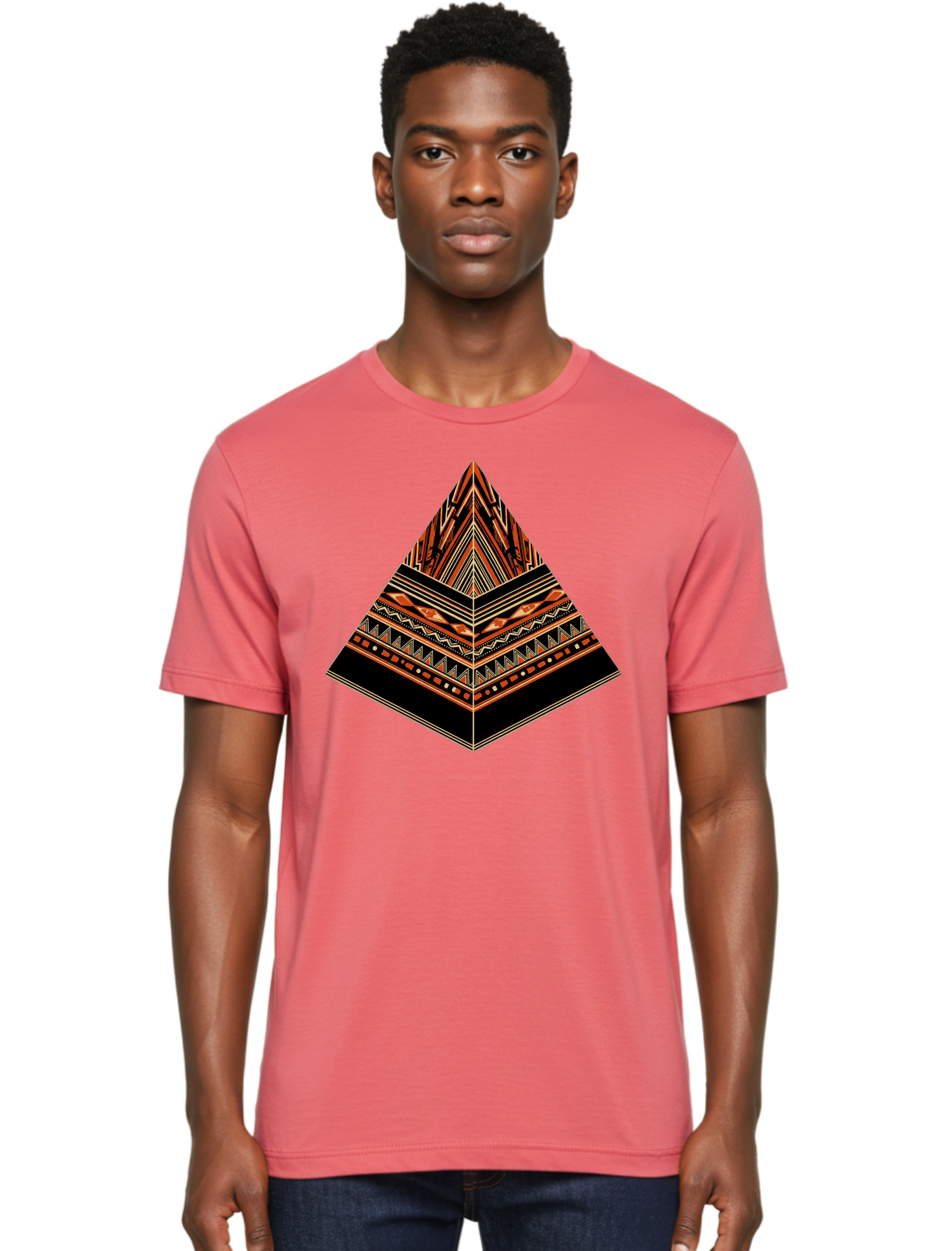 Geometric-Pyramid Men'S Graphic Tee, 100% Cotton, Comfortable Casual Summer Wear, Machine Washable, Vintage Camera, Old Camera, Antique Camera, Black Camera, Classic Photography, Photography Equipment, Nostalgic Device, Film Camera, Camera Art Bag521