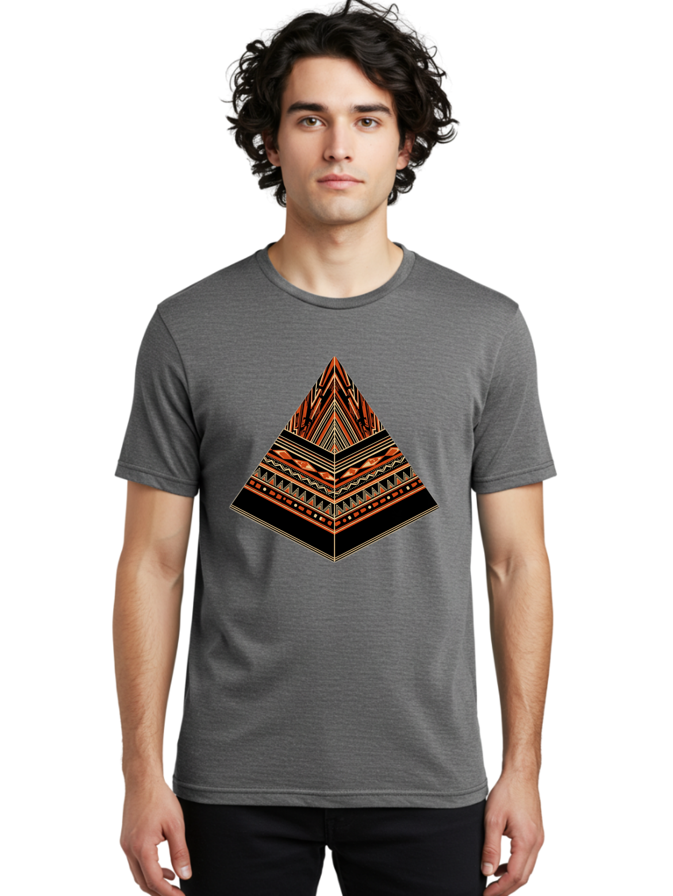 Geometric-Pyramid Men'S Graphic Tee, 100% Cotton, Comfortable Casual Summer Wear, Machine Washable, Vintage Camera, Old Camera, Antique Camera, Black Camera, Classic Photography, Photography Equipment, Nostalgic Device, Film Camera, Camera Art Bag521
