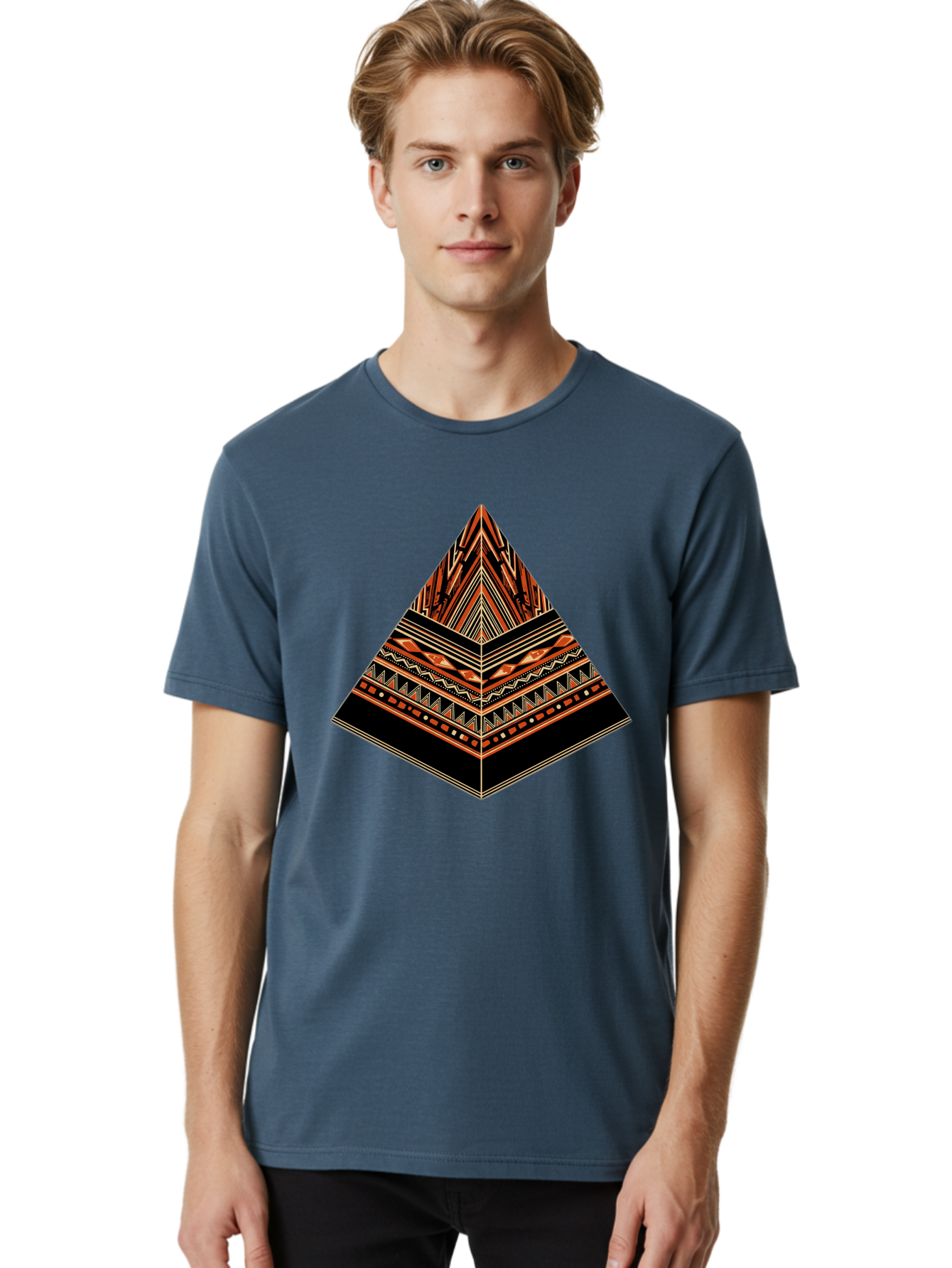 Geometric-Pyramid Men'S Graphic Tee, 100% Cotton, Comfortable Casual Summer Wear, Machine Washable, Vintage Camera, Old Camera, Antique Camera, Black Camera, Classic Photography, Photography Equipment, Nostalgic Device, Film Camera, Camera Art Bag521