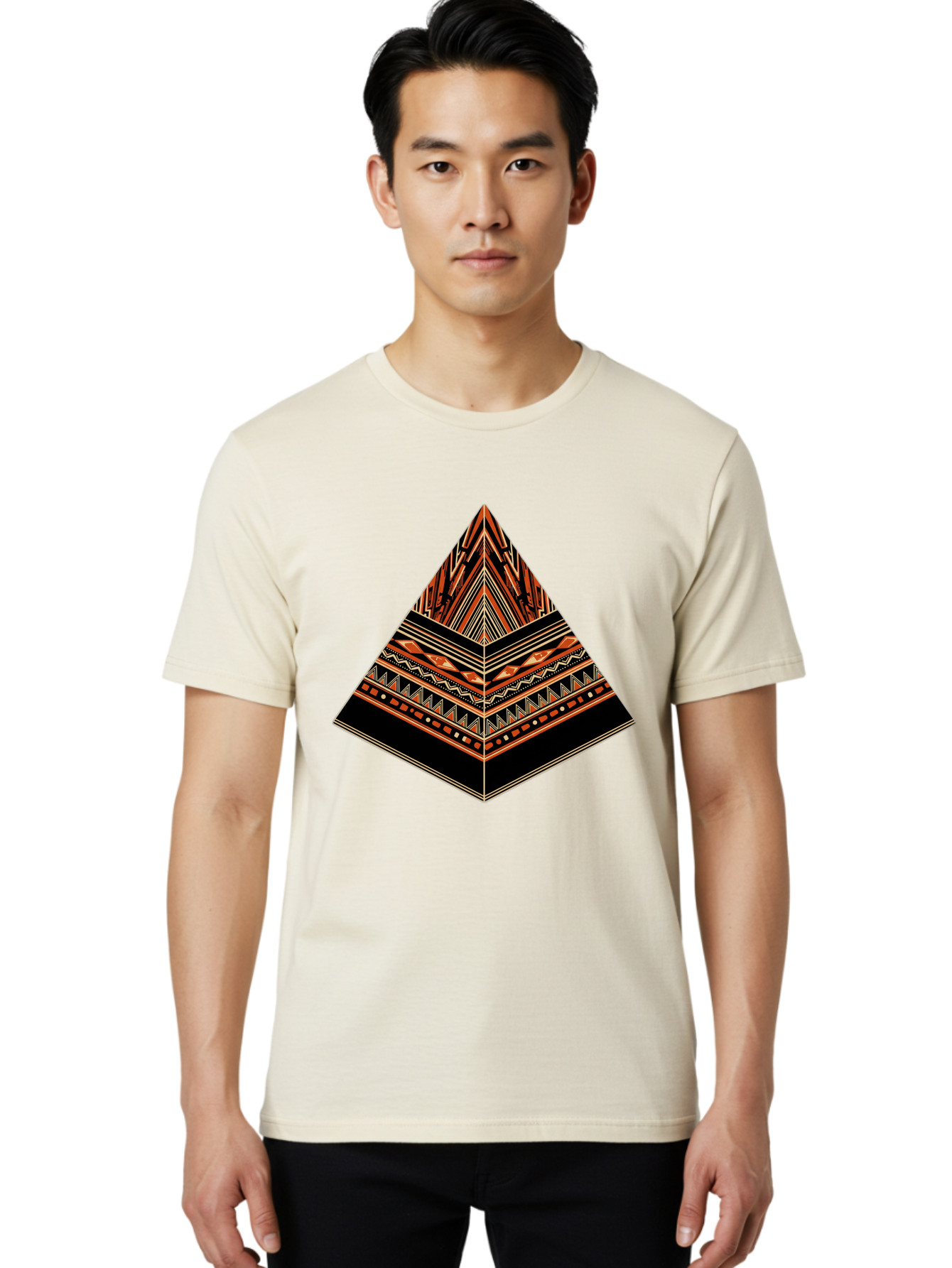 Geometric-Pyramid Men'S Graphic Tee, 100% Cotton, Comfortable Casual Summer Wear, Machine Washable, Vintage Camera, Old Camera, Antique Camera, Black Camera, Classic Photography, Photography Equipment, Nostalgic Device, Film Camera, Camera Art Bag521
