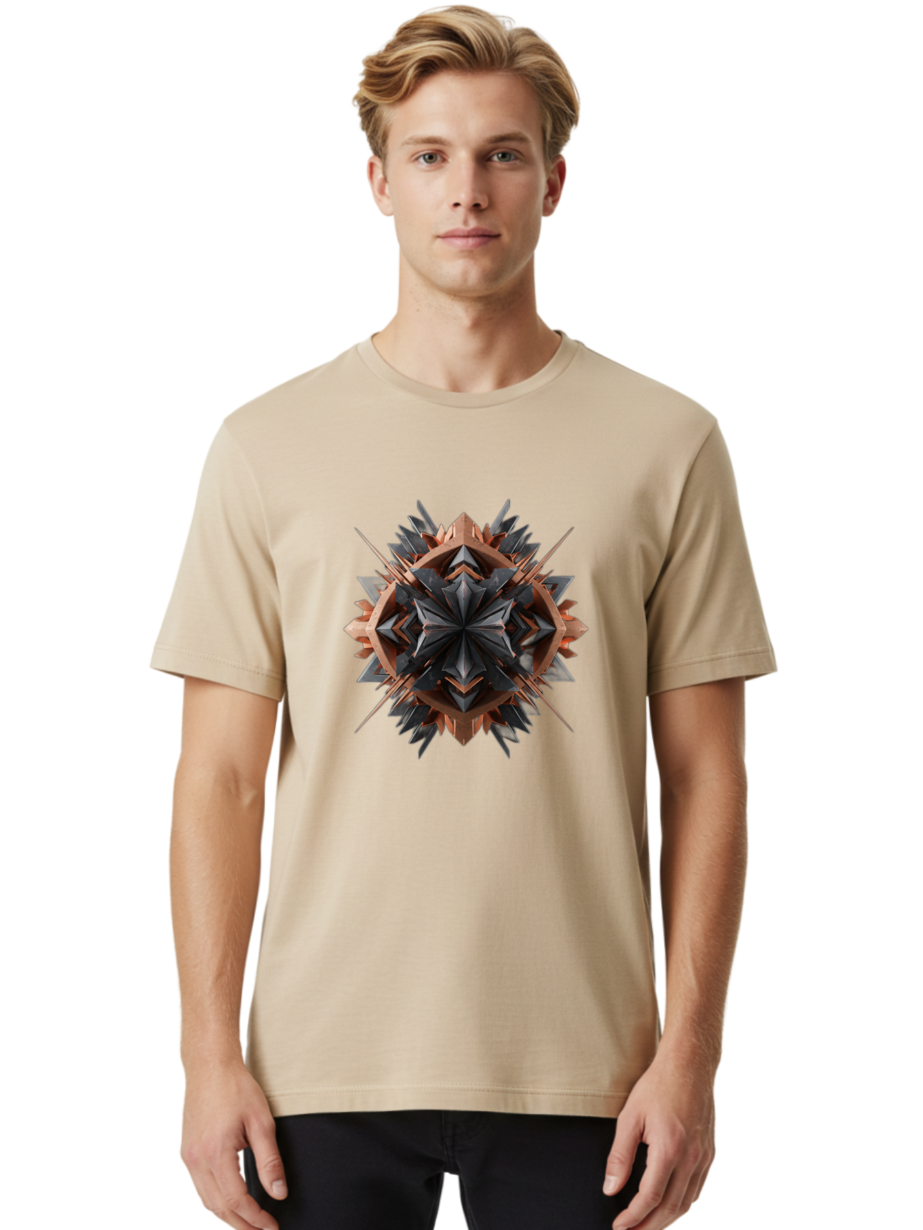 Geometric-Star-1 Men'S Graphic Tee, 100% Cotton, Comfortable Casual Summer Wear, Machine Washable, Vintage Camera, Old Camera, Antique Camera, Black Camera, Classic Photography, Photography Equipment, Nostalgic Device, Film Camera, Camera Art Bag525
