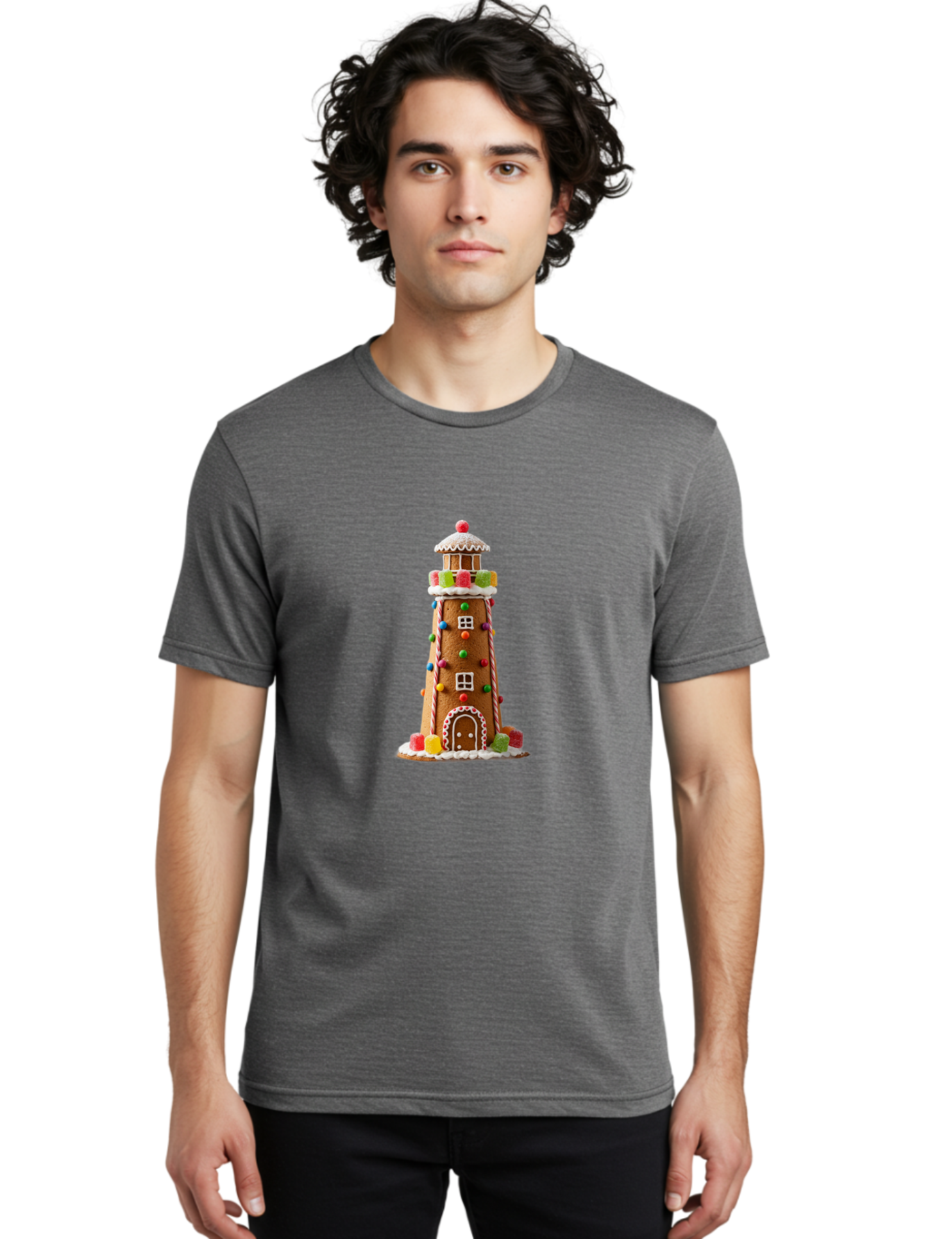 Gingerbread-Lighthouse Men'S Graphic Tee, 100% Cotton, Comfortable Casual Summer Wear, Machine Washable, Vintage Camera, Old Camera, Antique Camera, Black Camera, Classic Photography, Photography Equipment, Nostalgic Device, Film Camera, Bag528