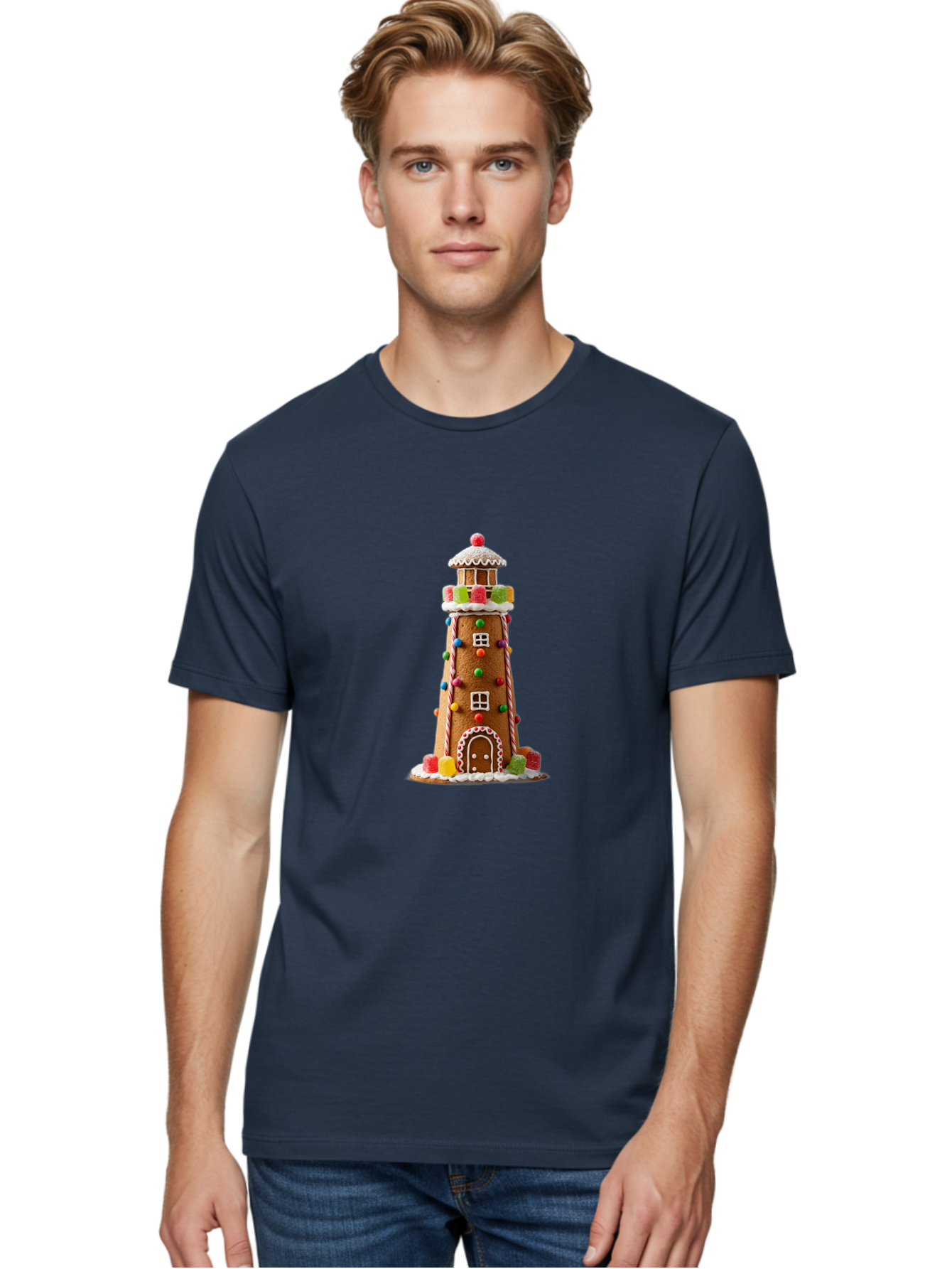Gingerbread-Lighthouse Men'S Graphic Tee, 100% Cotton, Comfortable Casual Summer Wear, Machine Washable, Vintage Camera, Old Camera, Antique Camera, Black Camera, Classic Photography, Photography Equipment, Nostalgic Device, Film Camera, Bag528