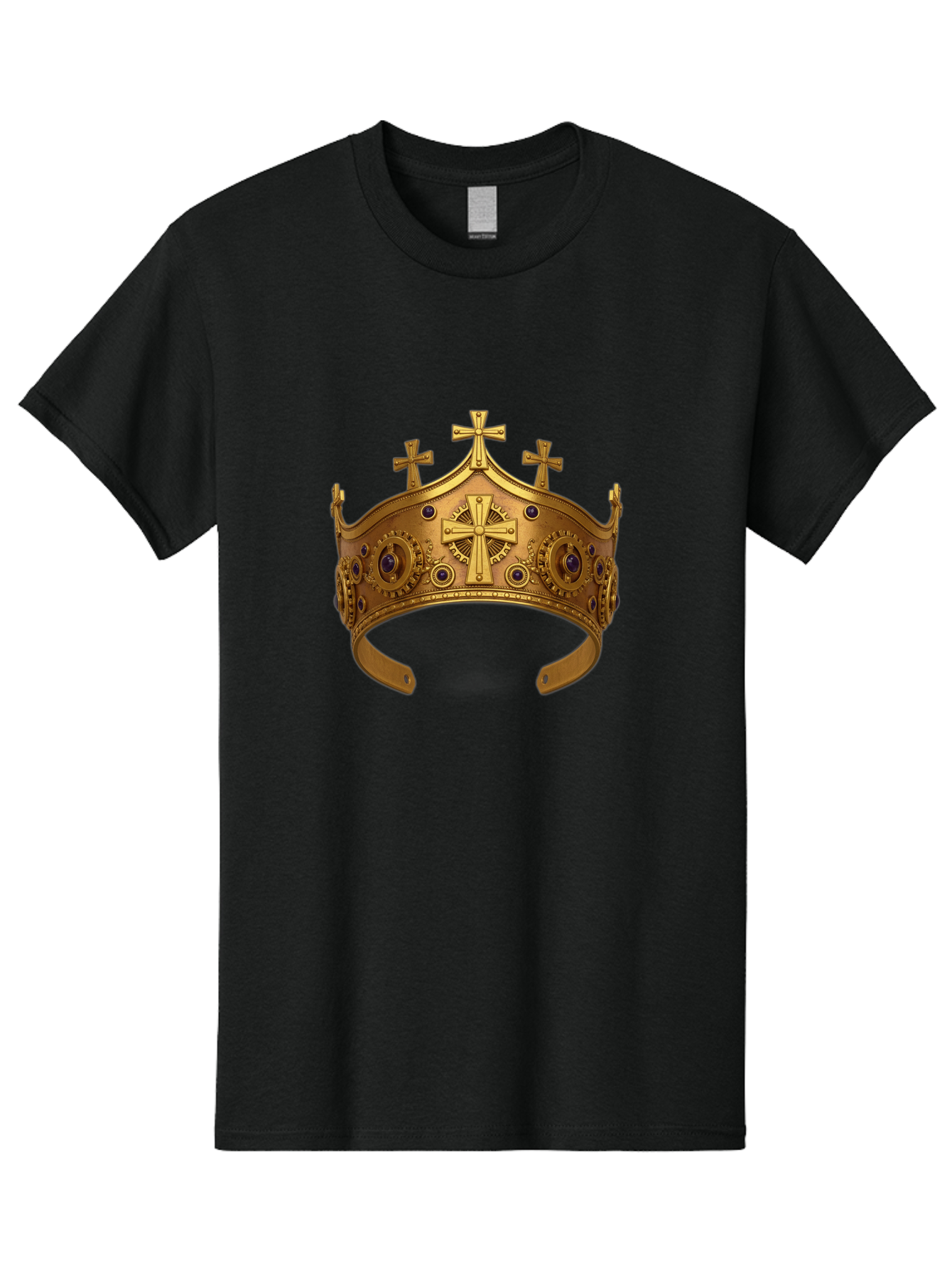 Gold-Crown-With-Crosses Men'S Graphic Tee, 100% Cotton, Comfortable Casual Summer Wear, Machine Washable, Vintage Camera, Old Camera, Antique Camera, Black Camera, Classic Photography, Photography Equipment, Nostalgic Device, Film Camera, Bag538
