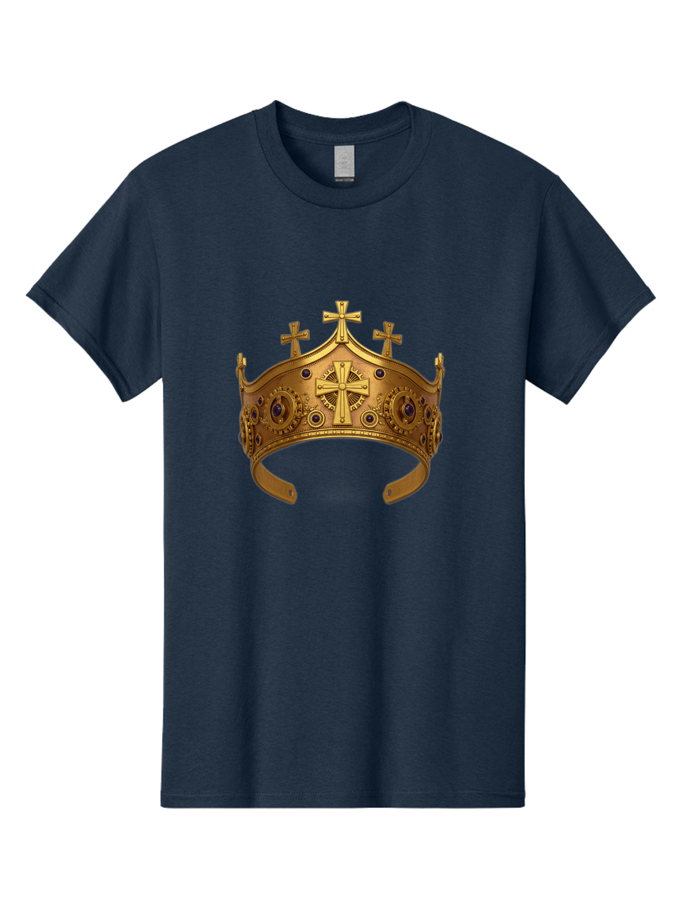 Gold-Crown-With-Crosses Men'S Graphic Tee, 100% Cotton, Comfortable Casual Summer Wear, Machine Washable, Vintage Camera, Old Camera, Antique Camera, Black Camera, Classic Photography, Photography Equipment, Nostalgic Device, Film Camera, Bag538