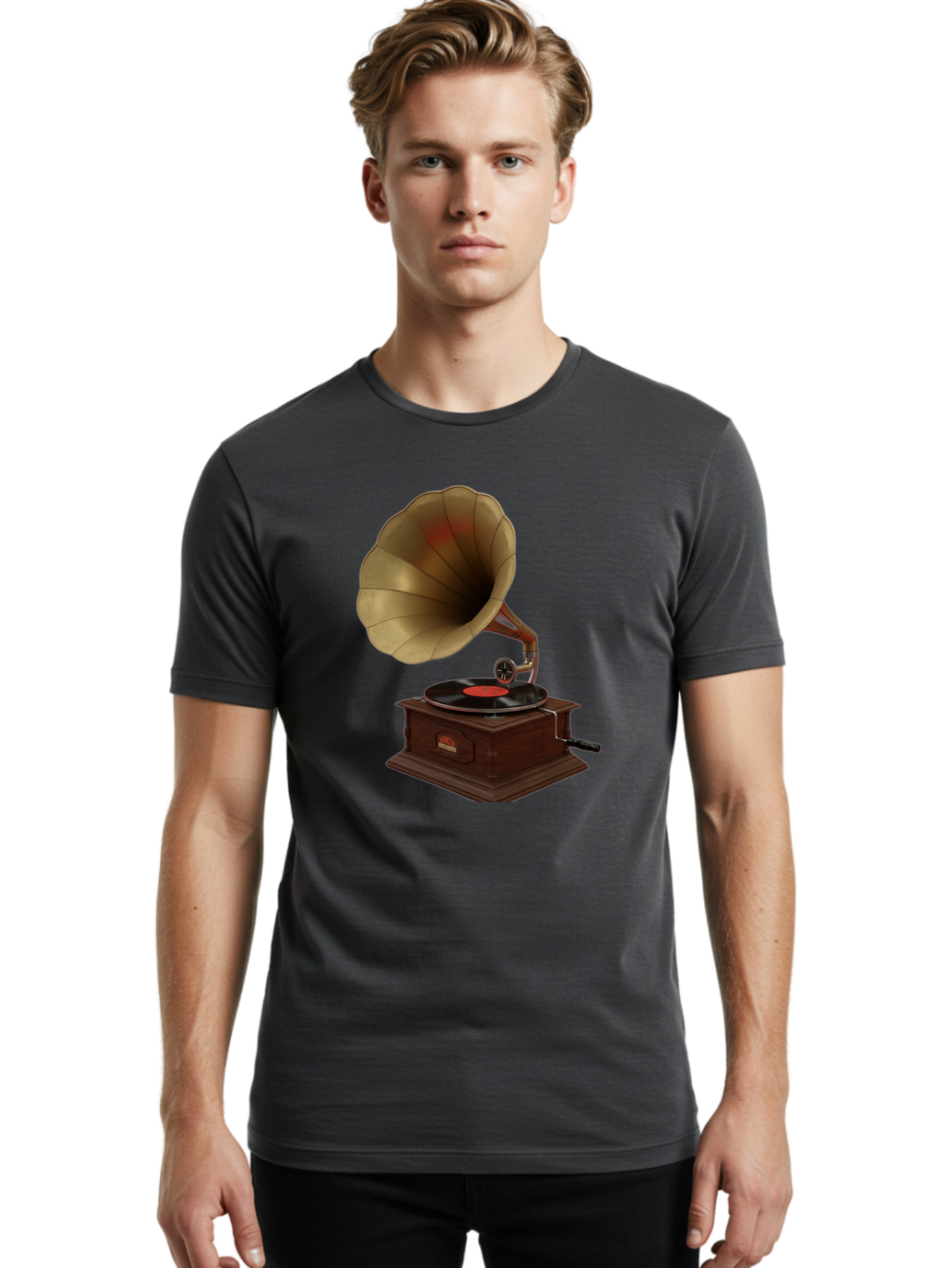 Gramophone Men'S Graphic Tee, 100% Cotton, Comfortable Casual Summer Wear, Machine Washable, Vintage Camera, Old Camera, Antique Camera, Black Camera, Classic Photography, Photography Equipment, Nostalgic Device, Film Camera, Camera Art Bag563
