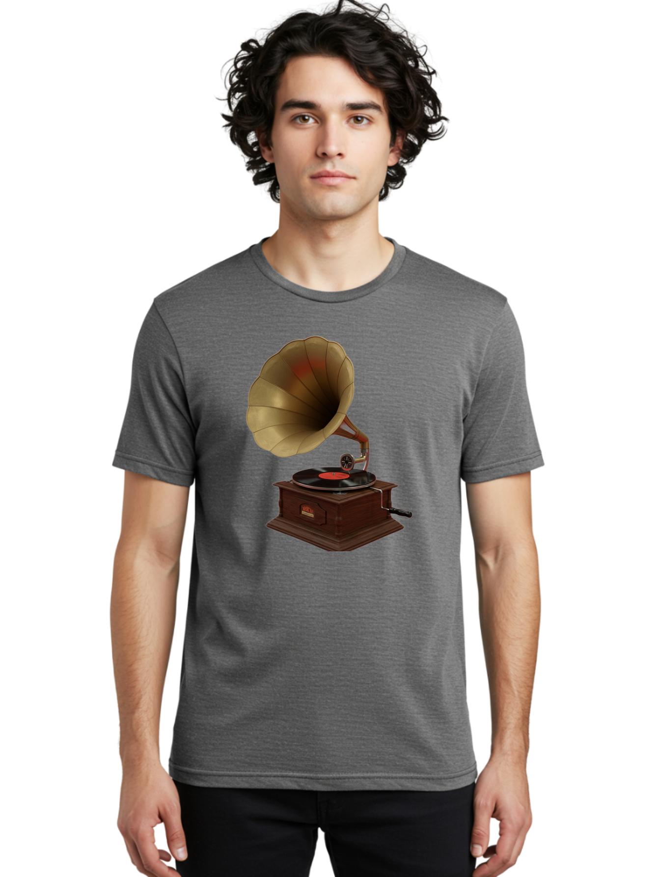 Gramophone Men'S Graphic Tee, 100% Cotton, Comfortable Casual Summer Wear, Machine Washable, Vintage Camera, Old Camera, Antique Camera, Black Camera, Classic Photography, Photography Equipment, Nostalgic Device, Film Camera, Camera Art Bag563