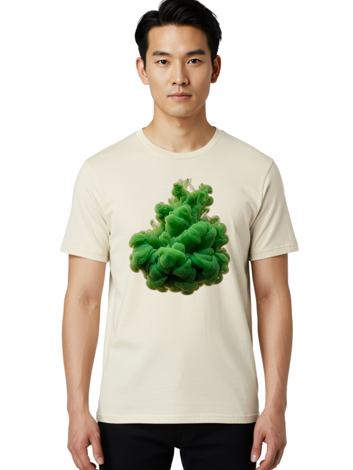 Green-Ink-Splash Men'S Graphic Tee, 100% Cotton, Comfortable Casual Summer Wear, Machine Washable, Vintage Camera, Old Camera, Antique Camera, Black Camera, Classic Photography, Photography Equipment, Nostalgic Device, Film Camera, Camera Art Bag568