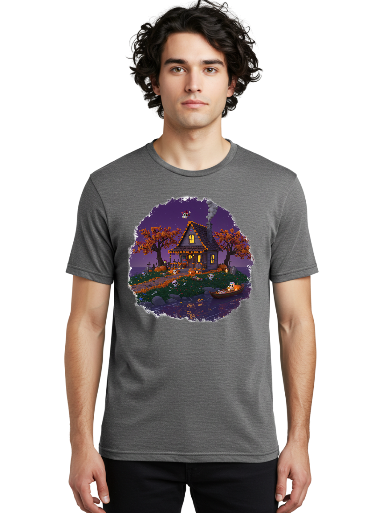 Haunted-House-1 Men'S Graphic Tee, 100% Cotton, Comfortable Casual Summer Wear, Machine Washable, Vintage Camera, Old Camera, Antique Camera, Black Camera, Classic Photography, Photography Equipment, Nostalgic Device, Film Camera, Camera Art Bag583