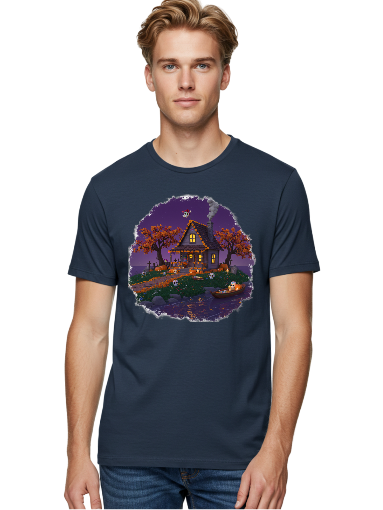 Haunted-House-1 Men'S Graphic Tee, 100% Cotton, Comfortable Casual Summer Wear, Machine Washable, Vintage Camera, Old Camera, Antique Camera, Black Camera, Classic Photography, Photography Equipment, Nostalgic Device, Film Camera, Camera Art Bag583