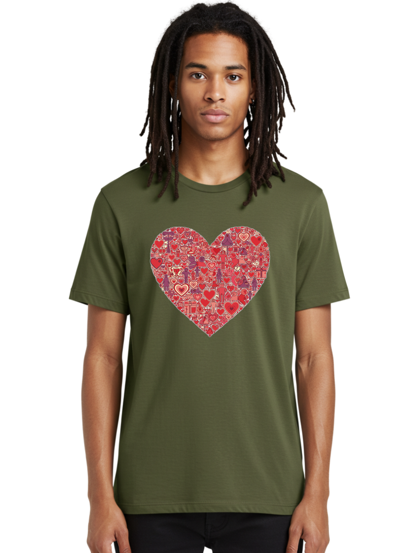 Heart-Collage Men'S Graphic Tee, 100% Cotton, Comfortable Casual Summer Wear, Machine Washable, Vintage Camera, Old Camera, Antique Camera, Black Camera, Classic Photography, Photography Equipment, Nostalgic Device, Film Camera, Camera Art Bag588