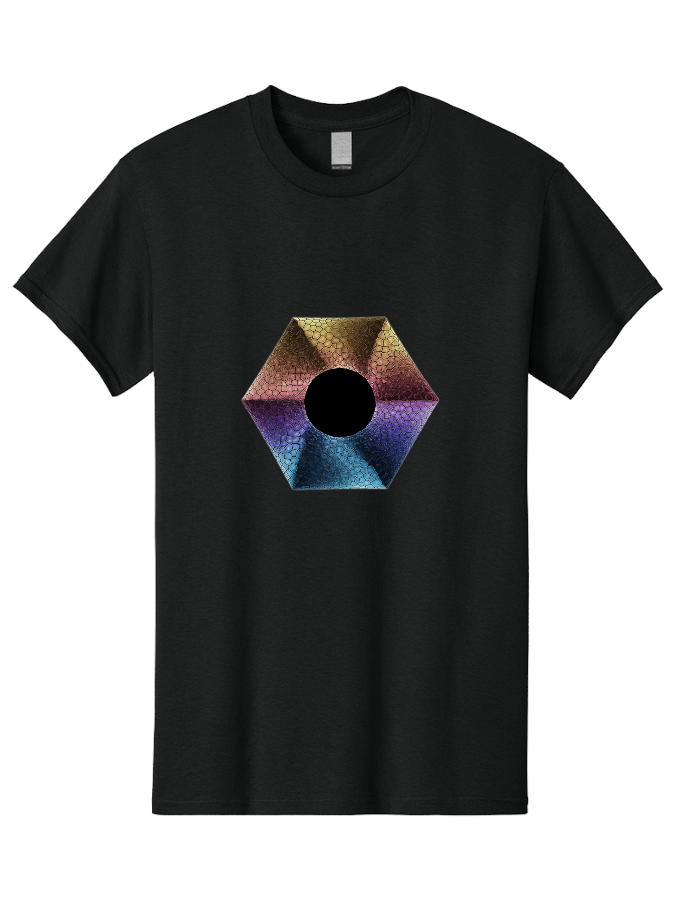Hexagonal-Shape Men'S Graphic Tee, 100% Cotton, Comfortable Casual Summer Wear, Machine Washable, Vintage Camera, Old Camera, Antique Camera, Black Camera, Classic Photography, Photography Equipment, Nostalgic Device, Film Camera, Camera Art Bag592