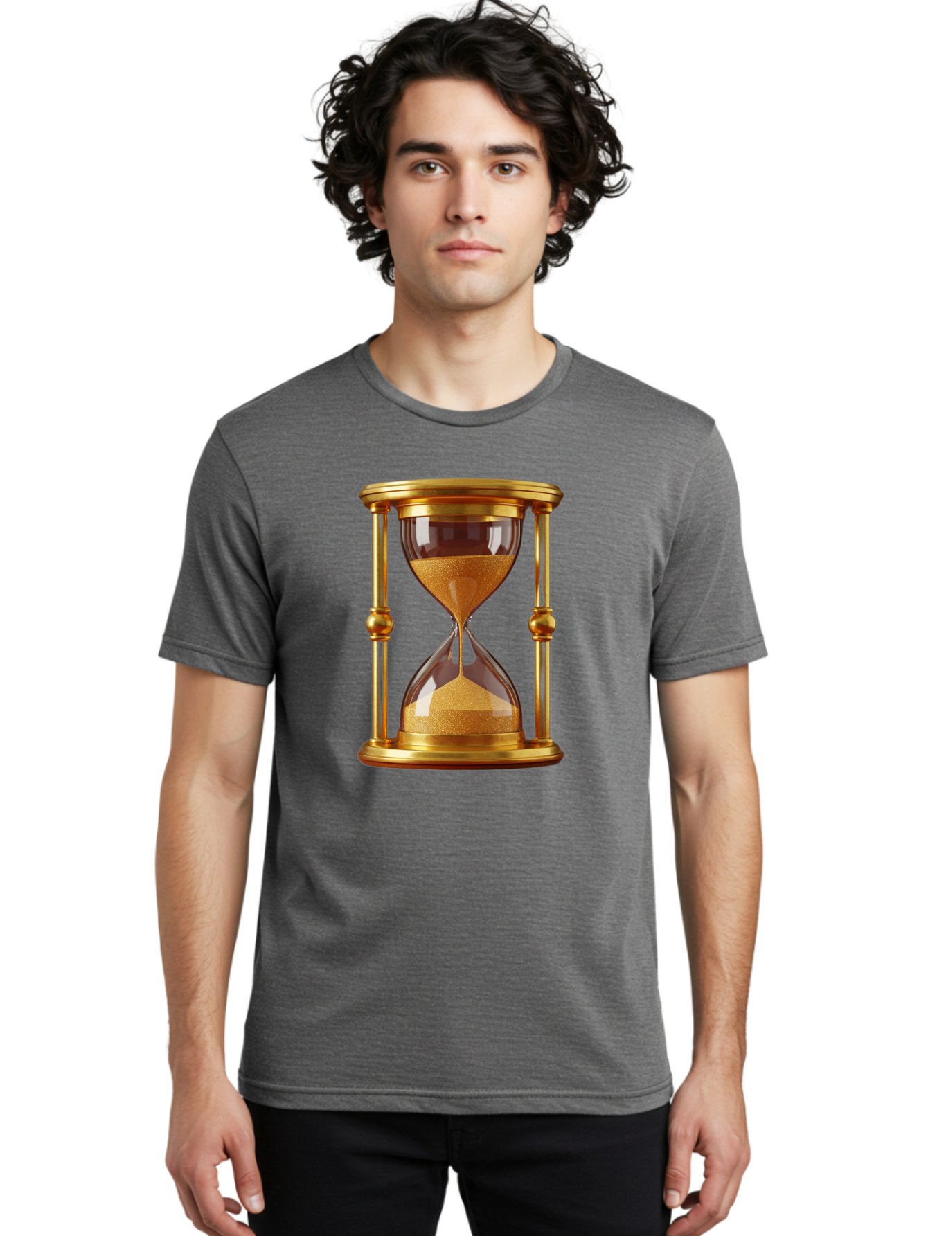 Hourglass Men'S Graphic Tee, 100% Cotton, Comfortable Casual Summer Wear, Machine Washable, Vintage Camera, Old Camera, Antique Camera, Black Camera, Classic Photography, Photography Equipment, Nostalgic Device, Film Camera, Camera Art Bag598