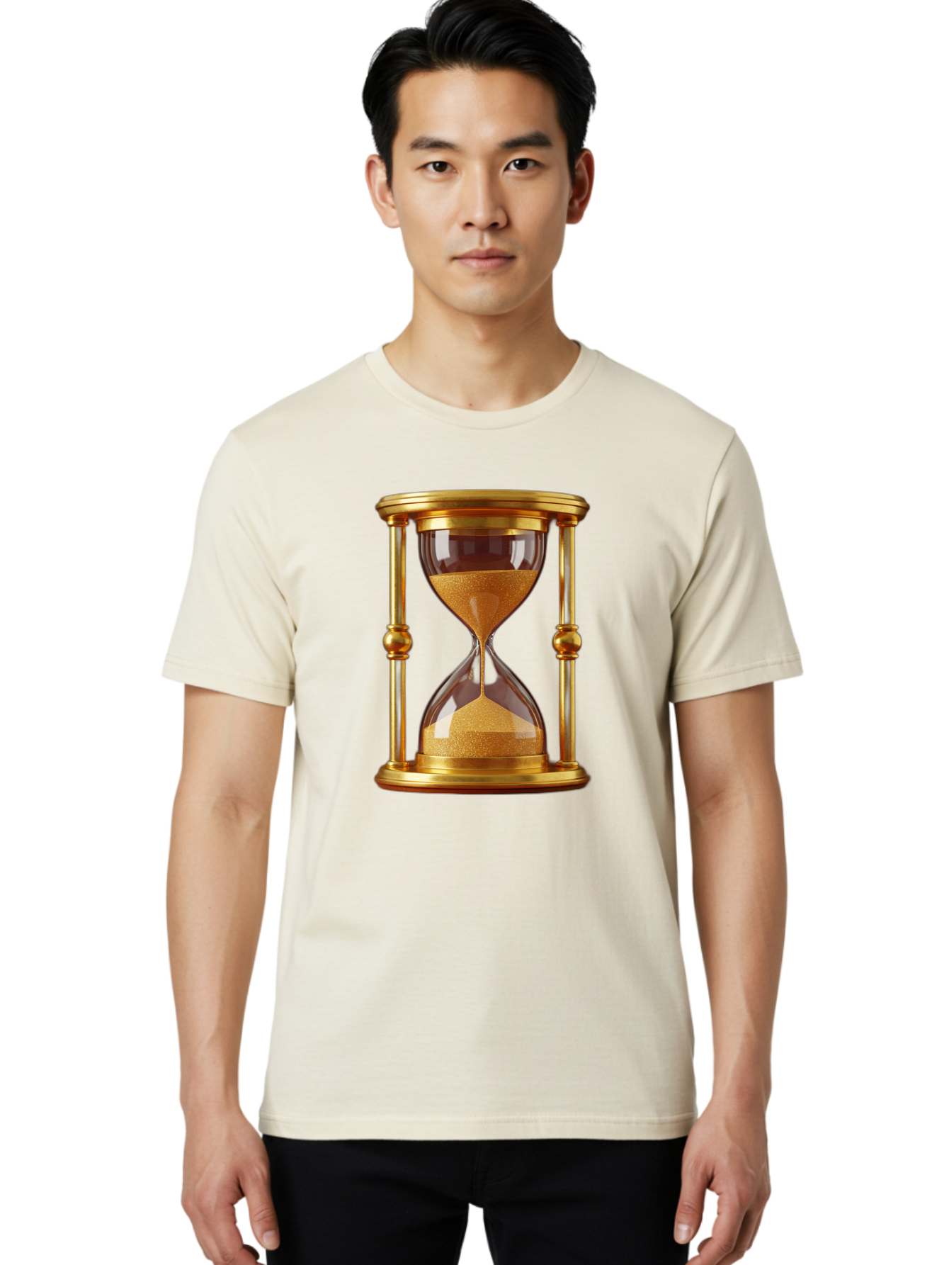 Hourglass Men'S Graphic Tee, 100% Cotton, Comfortable Casual Summer Wear, Machine Washable, Vintage Camera, Old Camera, Antique Camera, Black Camera, Classic Photography, Photography Equipment, Nostalgic Device, Film Camera, Camera Art Bag598