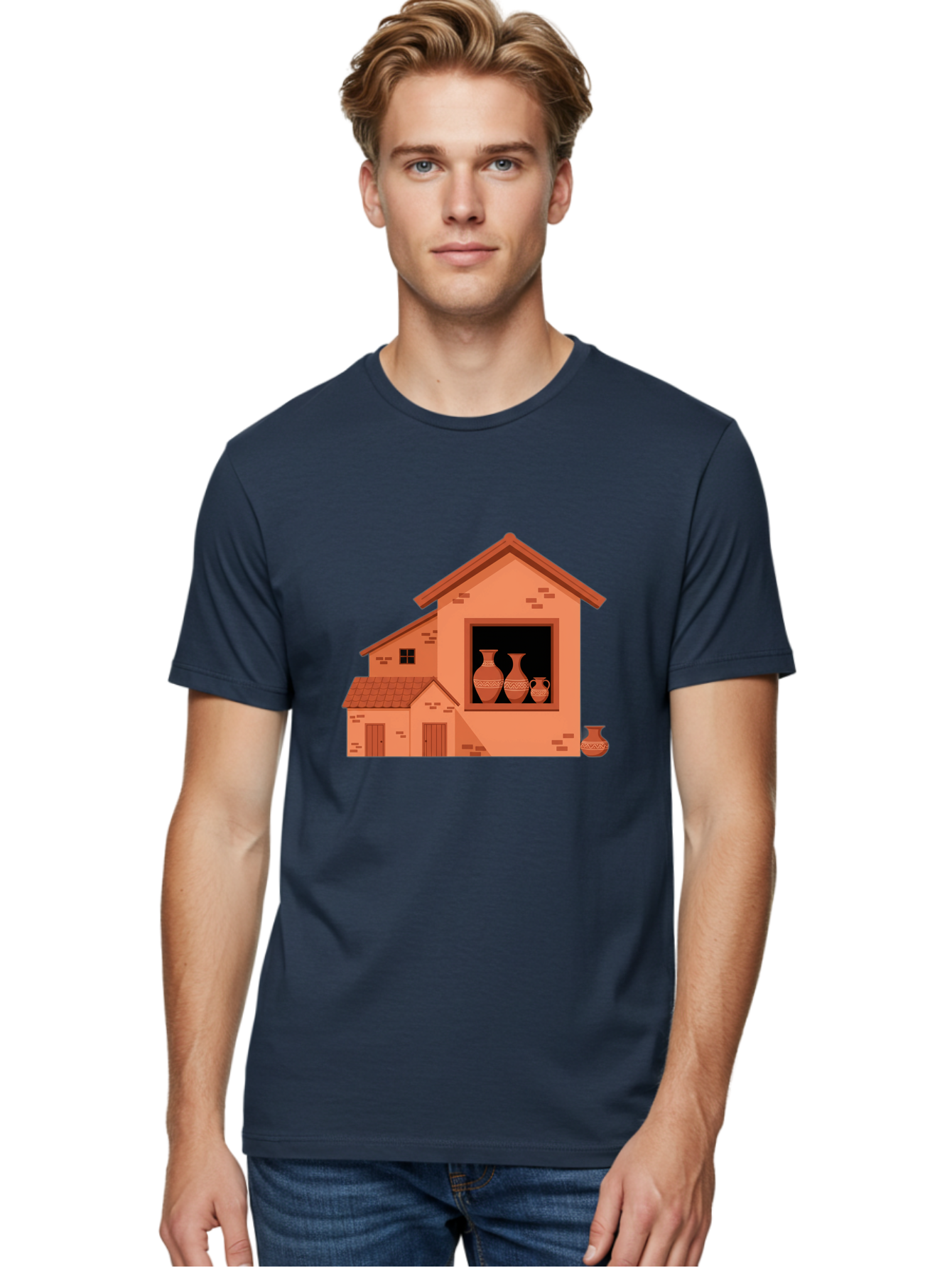 House-With-Vases Men'S Graphic Tee, 100% Cotton, Comfortable Casual Summer Wear, Machine Washable, Vintage Camera, Old Camera, Antique Camera, Black Camera, Classic Photography, Photography Equipment, Nostalgic Device, Film Camera, Camera Art Bag599