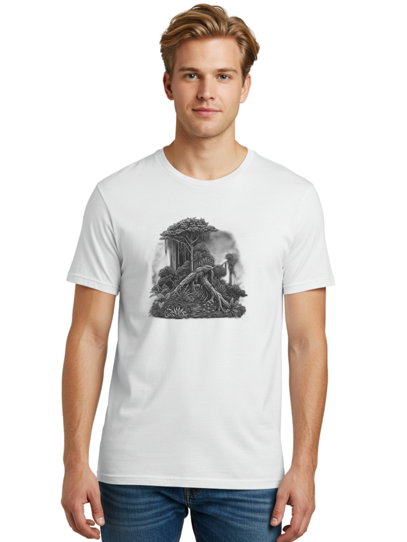 Jungle-Scene Men'S Graphic Tee, 100% Cotton, Comfortable Casual Summer Wear, Machine Washable, Vintage Camera, Old Camera, Antique Camera, Black Camera, Classic Photography, Photography Equipment, Nostalgic Device, Film Camera, Camera Art Bag624