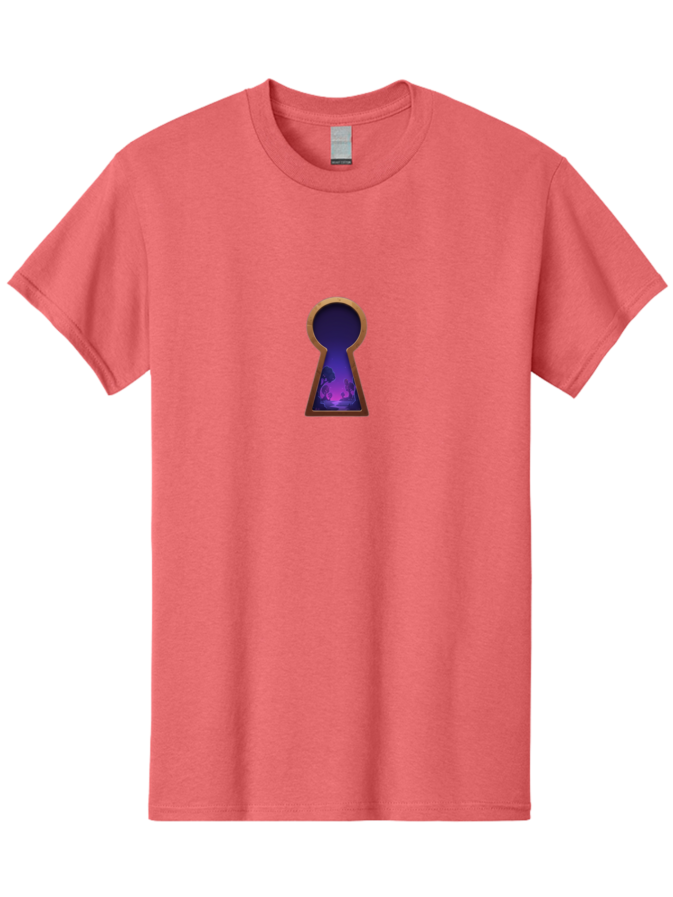 Keyhole-With-Purple-Scenery Men'S Graphic Tee, 100% Cotton, Comfortable Casual Summer Wear, Machine Washable, Vintage Camera, Old Camera, Antique Camera, Black Camera, Classic Photography, Photography Equipment, Nostalgic Device, Film Camera, Bag638