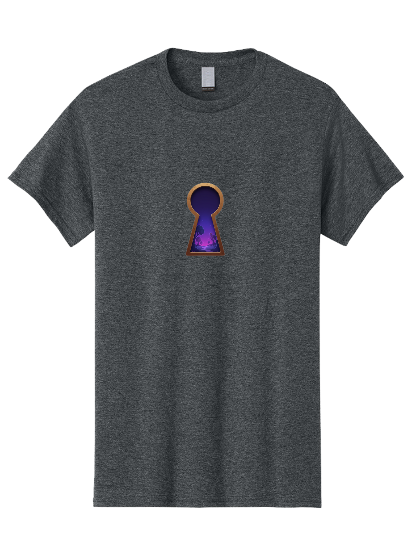 Keyhole-With-Purple-Scenery Men'S Graphic Tee, 100% Cotton, Comfortable Casual Summer Wear, Machine Washable, Vintage Camera, Old Camera, Antique Camera, Black Camera, Classic Photography, Photography Equipment, Nostalgic Device, Film Camera, Bag638