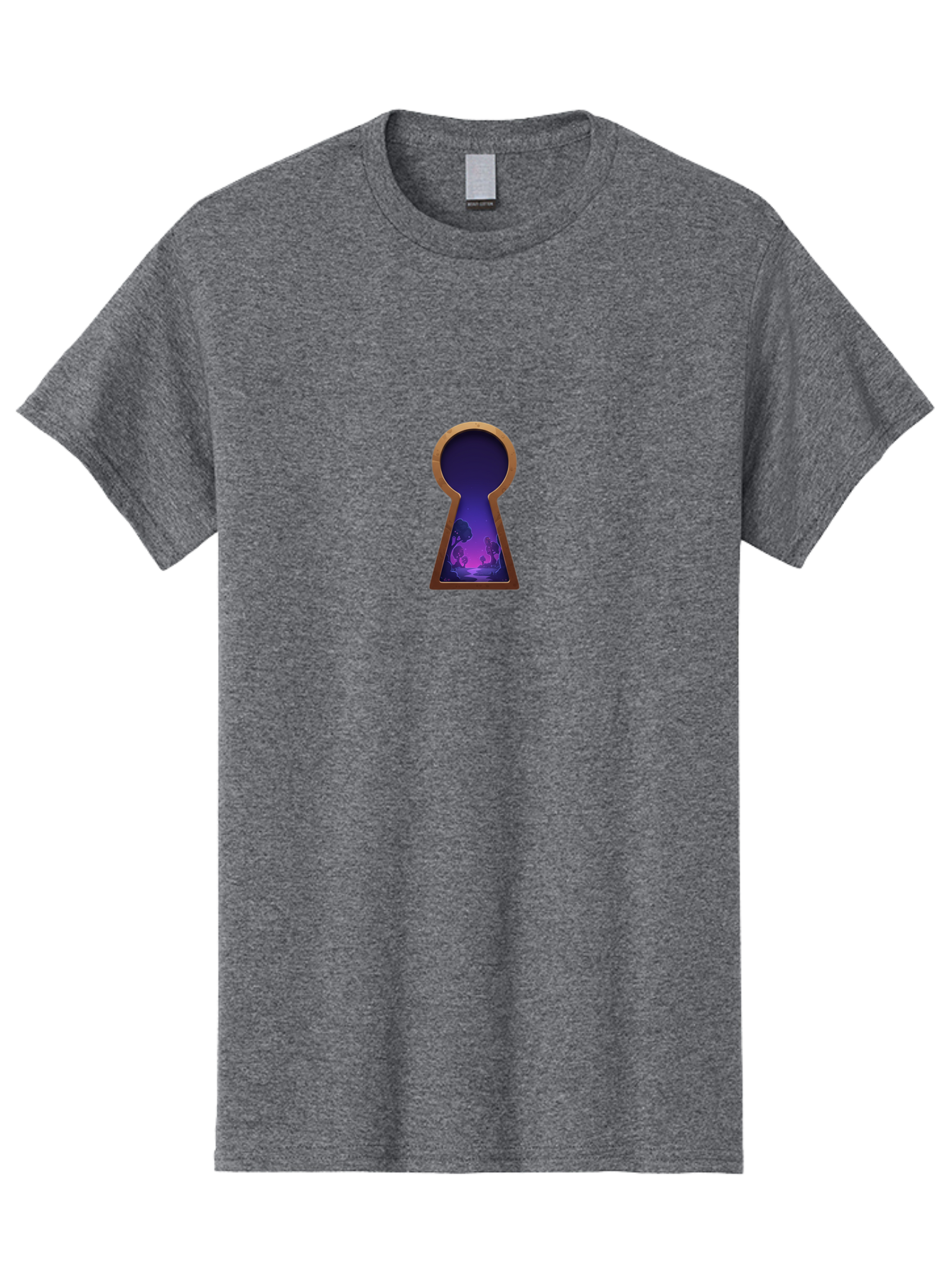 Keyhole-With-Purple-Scenery Men'S Graphic Tee, 100% Cotton, Comfortable Casual Summer Wear, Machine Washable, Vintage Camera, Old Camera, Antique Camera, Black Camera, Classic Photography, Photography Equipment, Nostalgic Device, Film Camera, Bag638