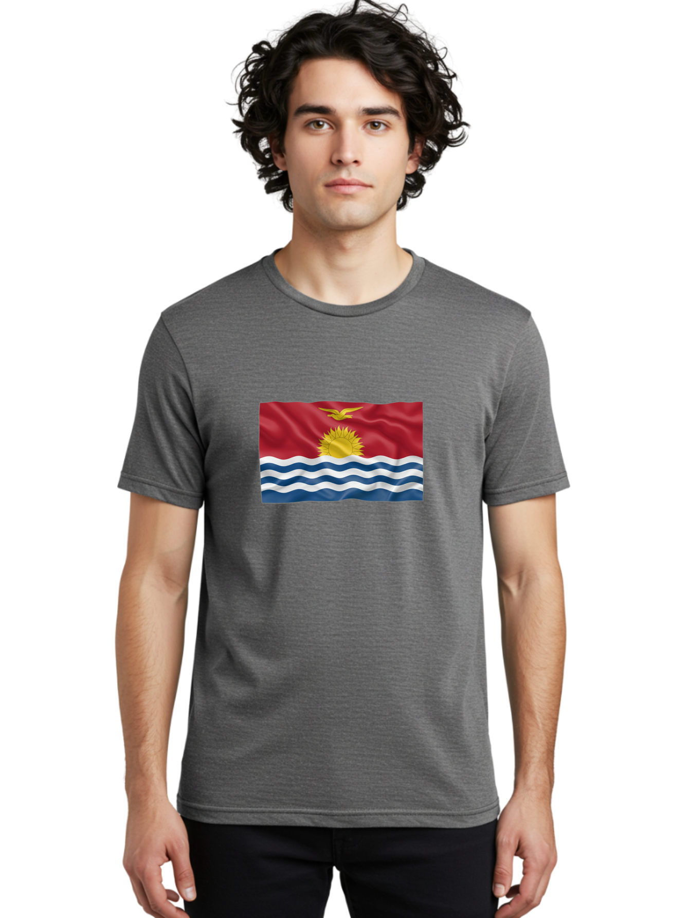 Kiribati-Flag-2 Men'S Graphic Tee, 100% Cotton, Comfortable Casual Summer Wear, Machine Washable, Vintage Camera, Old Camera, Antique Camera, Black Camera, Classic Photography, Photography Equipment, Nostalgic Device, Film Camera, Camera Art Bag644