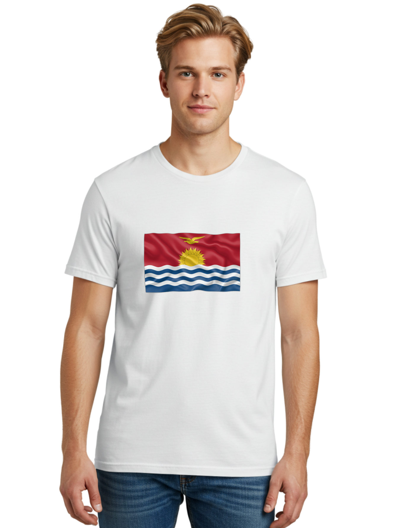 Kiribati-Flag-2 Men'S Graphic Tee, 100% Cotton, Comfortable Casual Summer Wear, Machine Washable, Vintage Camera, Old Camera, Antique Camera, Black Camera, Classic Photography, Photography Equipment, Nostalgic Device, Film Camera, Camera Art Bag644