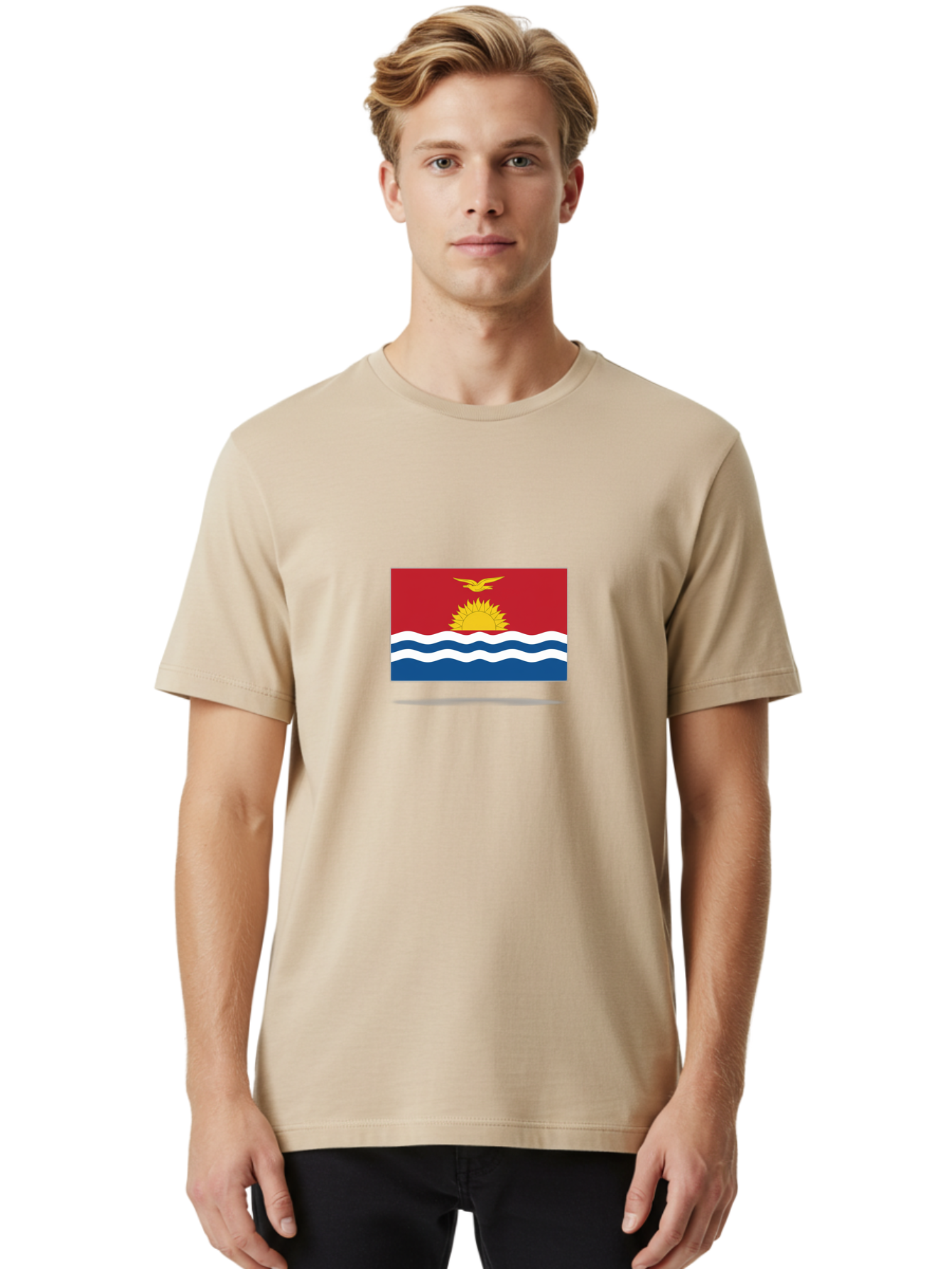 Kiribati-Flag-4 Men'S Graphic Tee, 100% Cotton, Comfortable Casual Summer Wear, Machine Washable, Vintage Camera, Old Camera, Antique Camera, Black Camera, Classic Photography, Photography Equipment, Nostalgic Device, Film Camera, Camera Art Bag646
