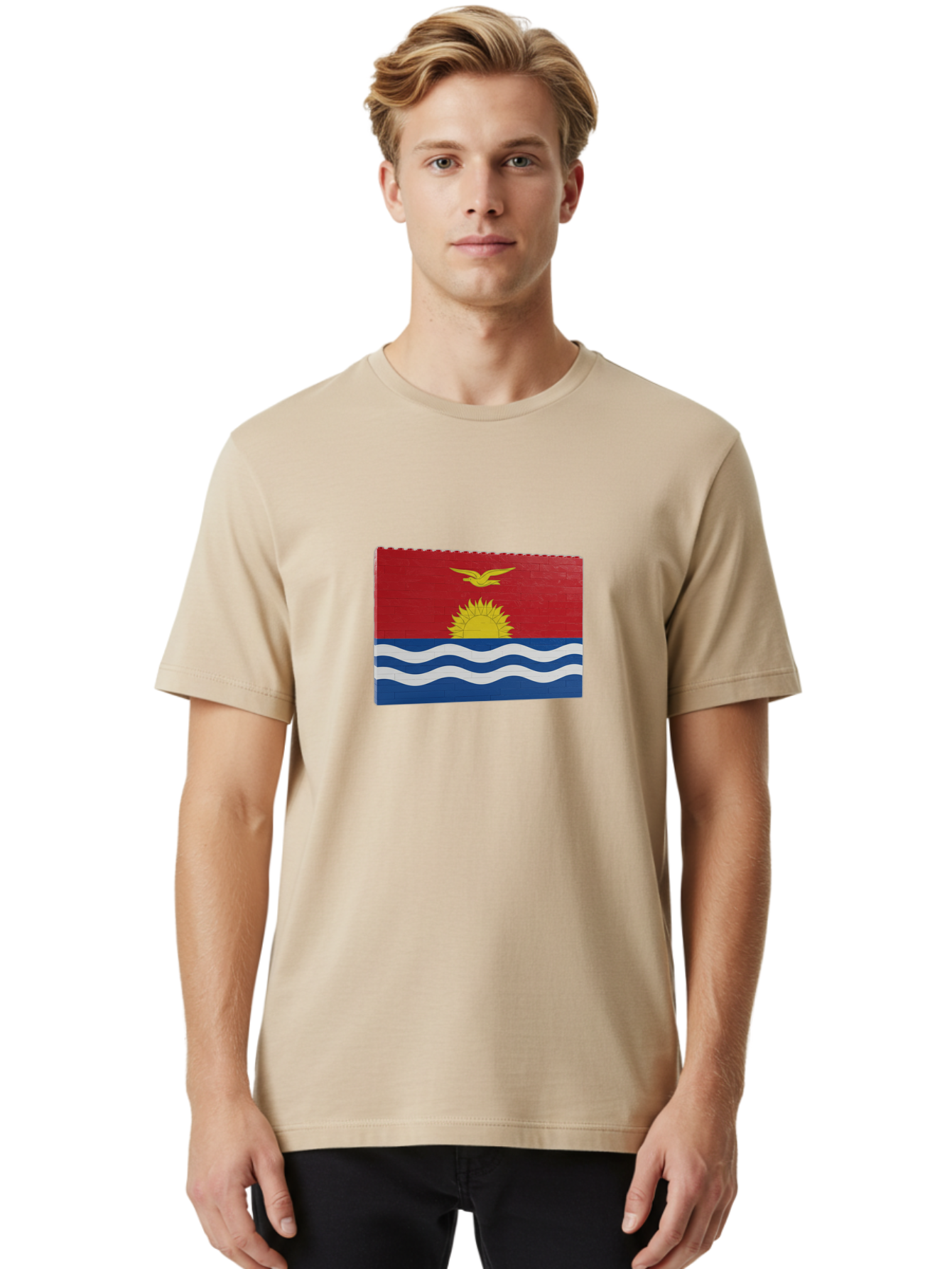 Kiribati-Flag-5 Men'S Graphic Tee, 100% Cotton, Comfortable Casual Summer Wear, Machine Washable, Vintage Camera, Old Camera, Antique Camera, Black Camera, Classic Photography, Photography Equipment, Nostalgic Device, Film Camera, Camera Art Bag647