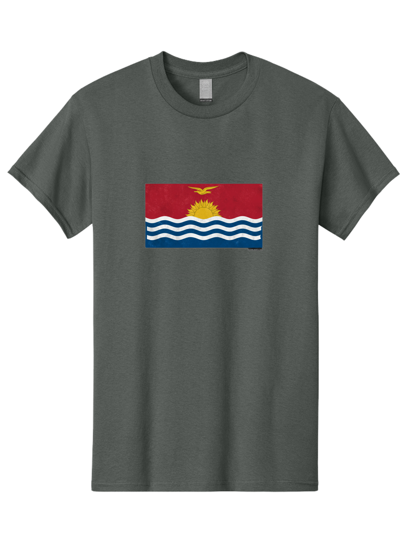 Kiribati-Flag-7 Men'S Graphic Tee, 100% Cotton, Comfortable Casual Summer Wear, Machine Washable, Vintage Camera, Old Camera, Antique Camera, Black Camera, Classic Photography, Photography Equipment, Nostalgic Device, Film Camera, Camera Art Bag649