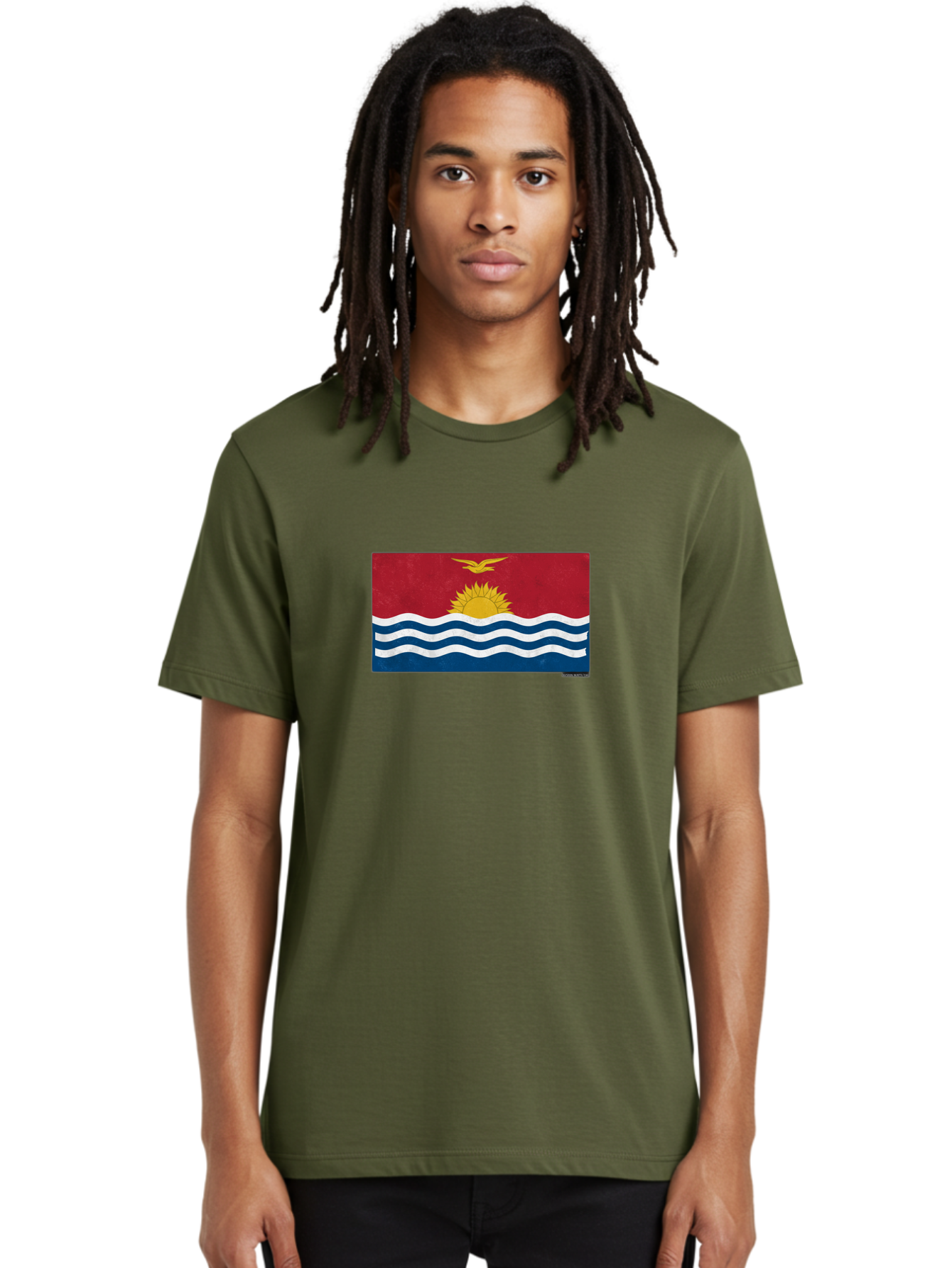 Kiribati-Flag-7 Men'S Graphic Tee, 100% Cotton, Comfortable Casual Summer Wear, Machine Washable, Vintage Camera, Old Camera, Antique Camera, Black Camera, Classic Photography, Photography Equipment, Nostalgic Device, Film Camera, Camera Art Bag649