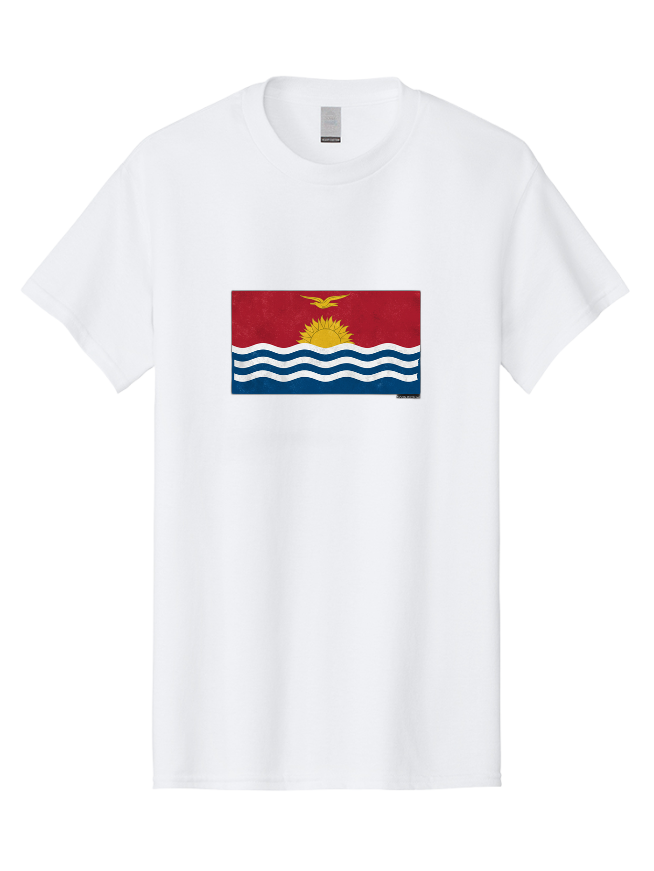 Kiribati-Flag-7 Men'S Graphic Tee, 100% Cotton, Comfortable Casual Summer Wear, Machine Washable, Vintage Camera, Old Camera, Antique Camera, Black Camera, Classic Photography, Photography Equipment, Nostalgic Device, Film Camera, Camera Art Bag649