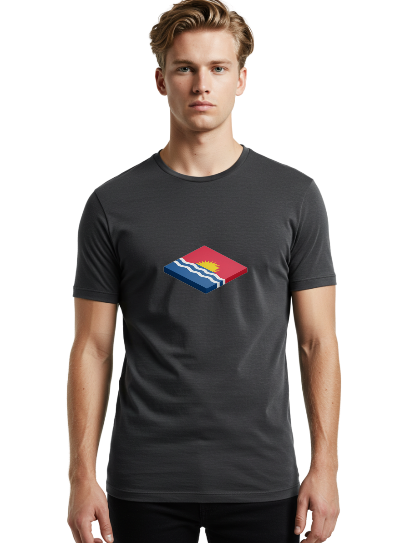 Kiribati-Flag-8 Men'S Graphic Tee, 100% Cotton, Comfortable Casual Summer Wear, Machine Washable, Vintage Camera, Old Camera, Antique Camera, Black Camera, Classic Photography, Photography Equipment, Nostalgic Device, Film Camera, Camera Art Bag650