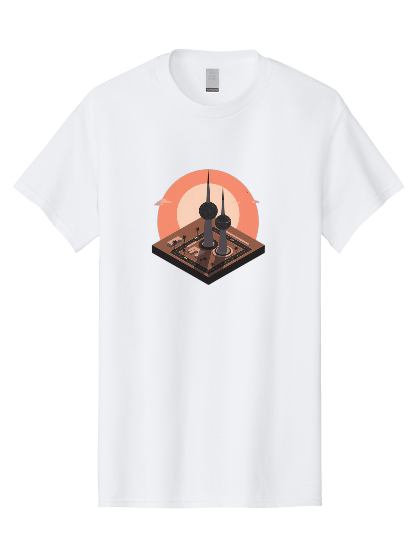 Kuwait-Towers-2 Men'S Graphic Tee, 100% Cotton, Comfortable Casual Summer Wear, Machine Washable, Vintage Camera, Old Camera, Antique Camera, Black Camera, Classic Photography, Photography Equipment, Nostalgic Device, Film Camera, Camera Art Bag669