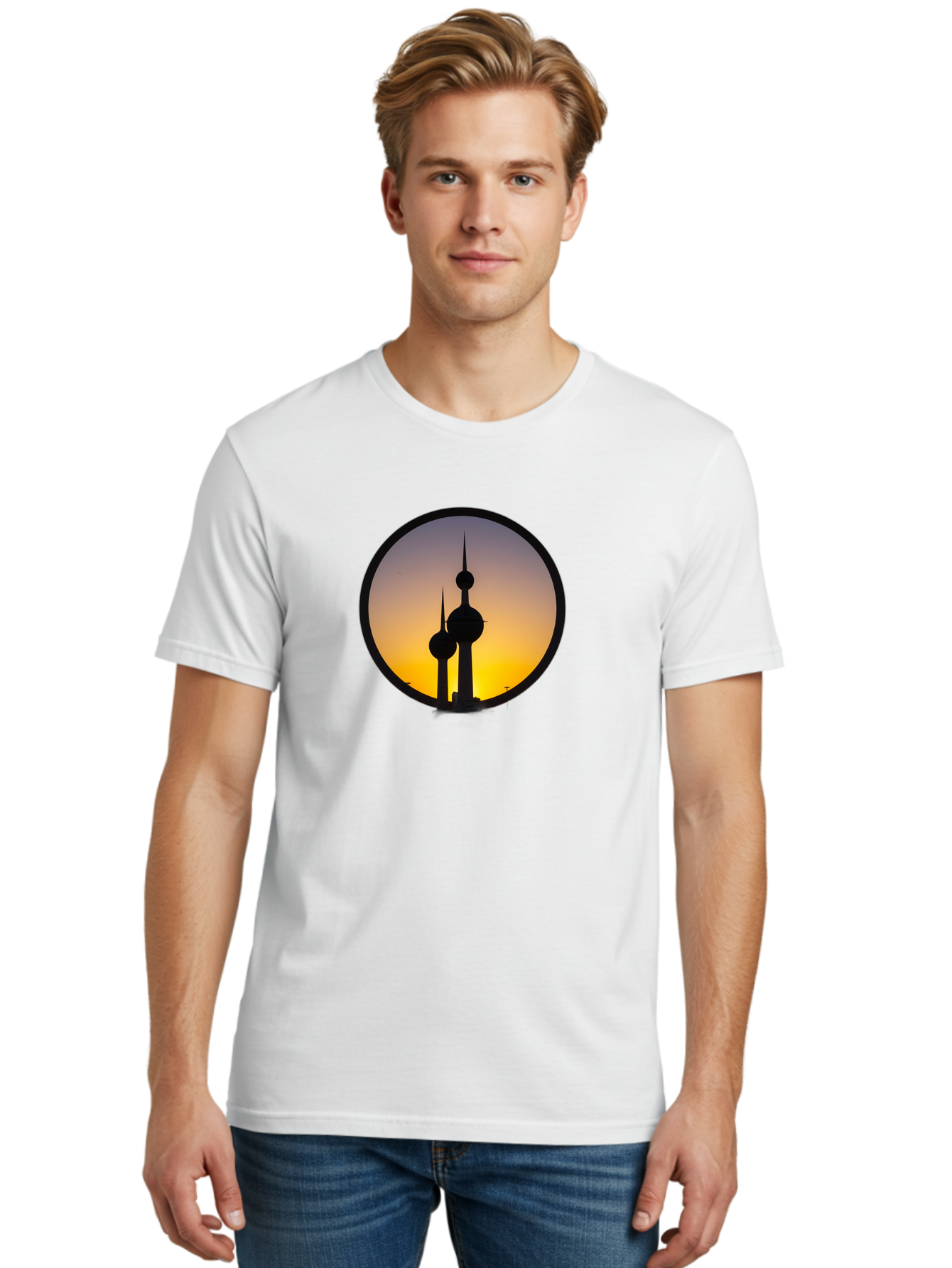 Kuwait-Towers-4 Men'S Graphic Tee, 100% Cotton, Comfortable Casual Summer Wear, Machine Washable, Vintage Camera, Old Camera, Antique Camera, Black Camera, Classic Photography, Photography Equipment, Nostalgic Device, Film Camera, Camera Art Bag671
