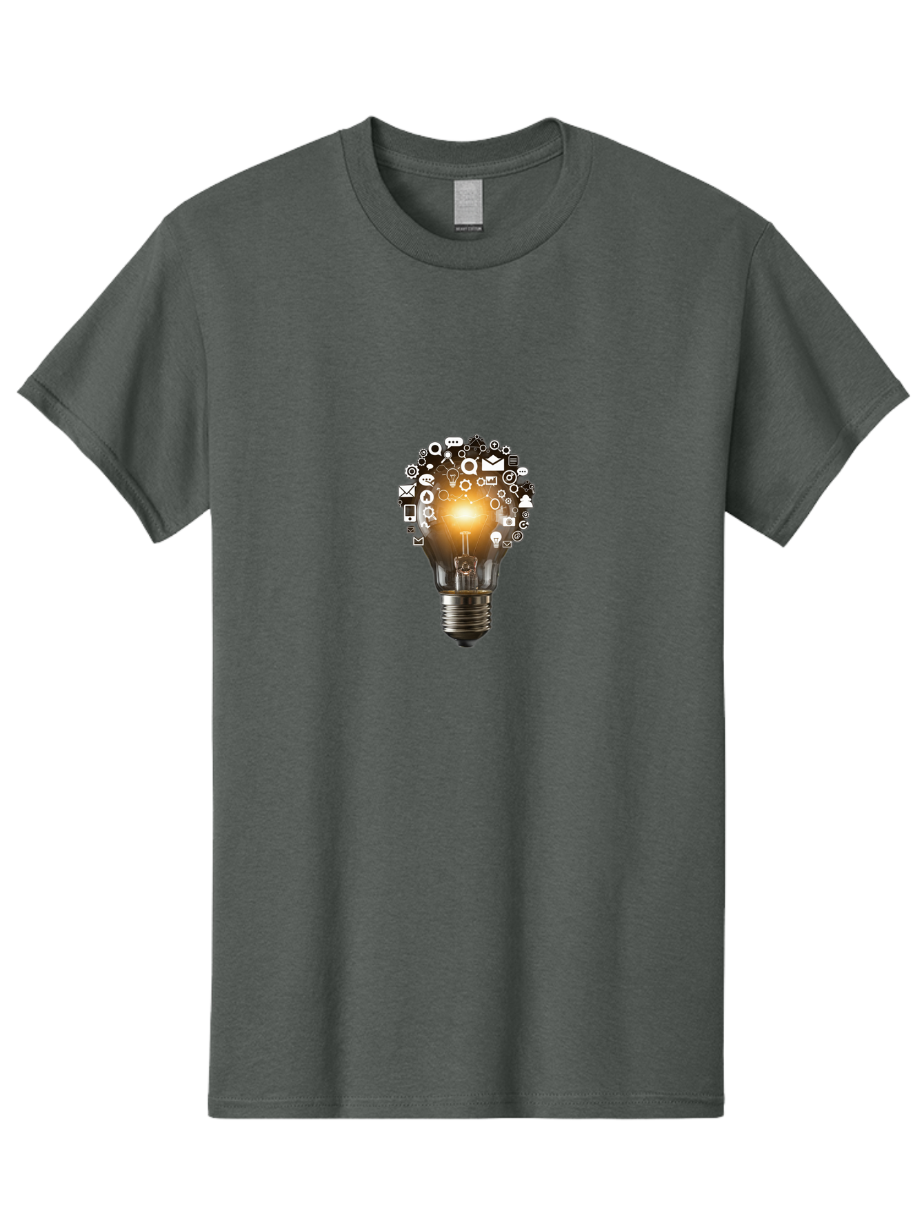 Light-Bulb-1 Men'S Graphic Tee, 100% Cotton, Comfortable Casual Summer Wear, Machine Washable, Vintage Camera, Old Camera, Antique Camera, Black Camera, Classic Photography, Photography Equipment, Nostalgic Device, Film Camera, Camera Art Bag695