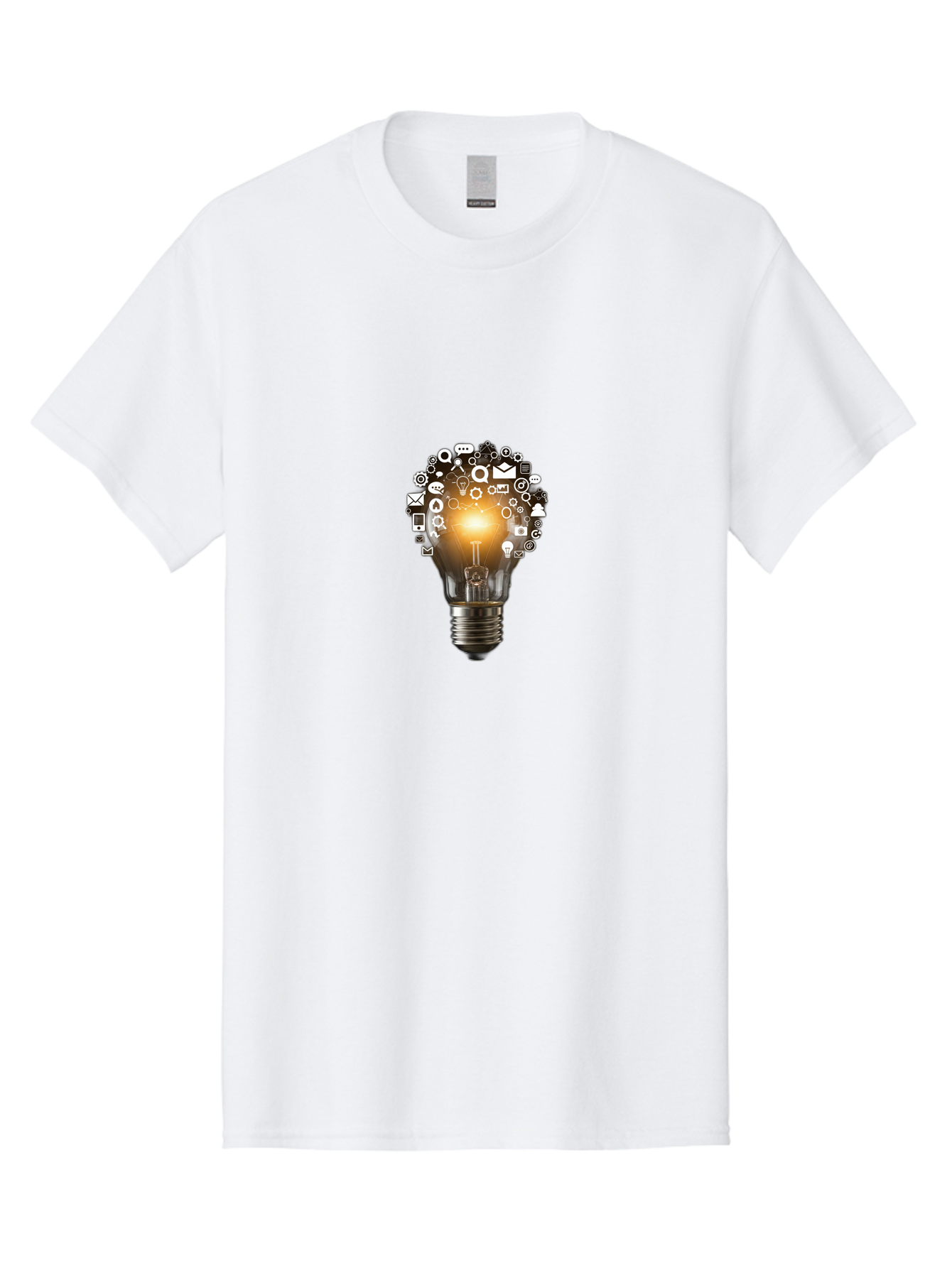 Light-Bulb-1 Men'S Graphic Tee, 100% Cotton, Comfortable Casual Summer Wear, Machine Washable, Vintage Camera, Old Camera, Antique Camera, Black Camera, Classic Photography, Photography Equipment, Nostalgic Device, Film Camera, Camera Art Bag695