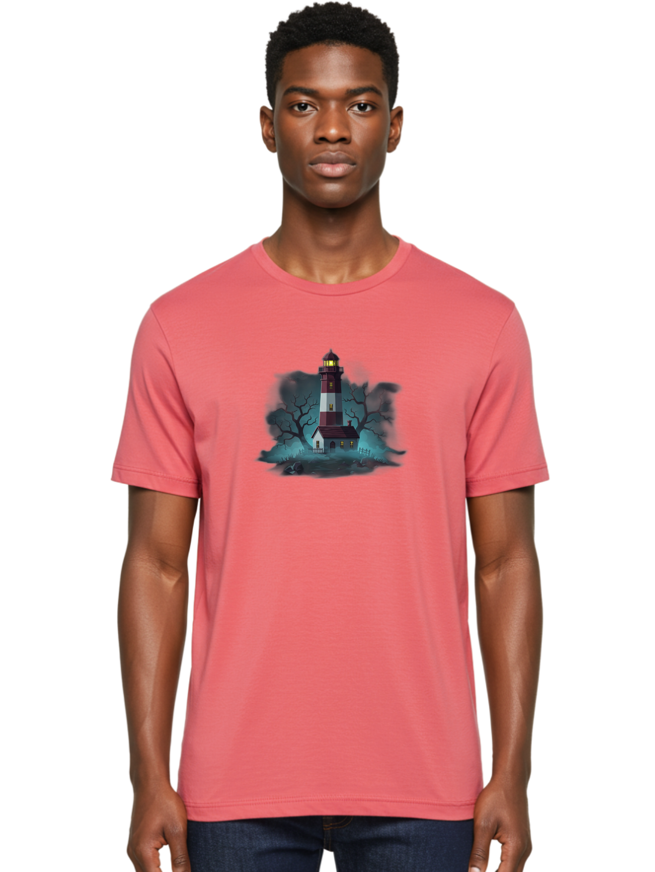 Lighthouse-1 Men'S Graphic Tee, 100% Cotton, Comfortable Casual Summer Wear, Machine Washable, Vintage Camera, Old Camera, Antique Camera, Black Camera, Classic Photography, Photography Equipment, Nostalgic Device, Film Camera, Camera Art Bag698