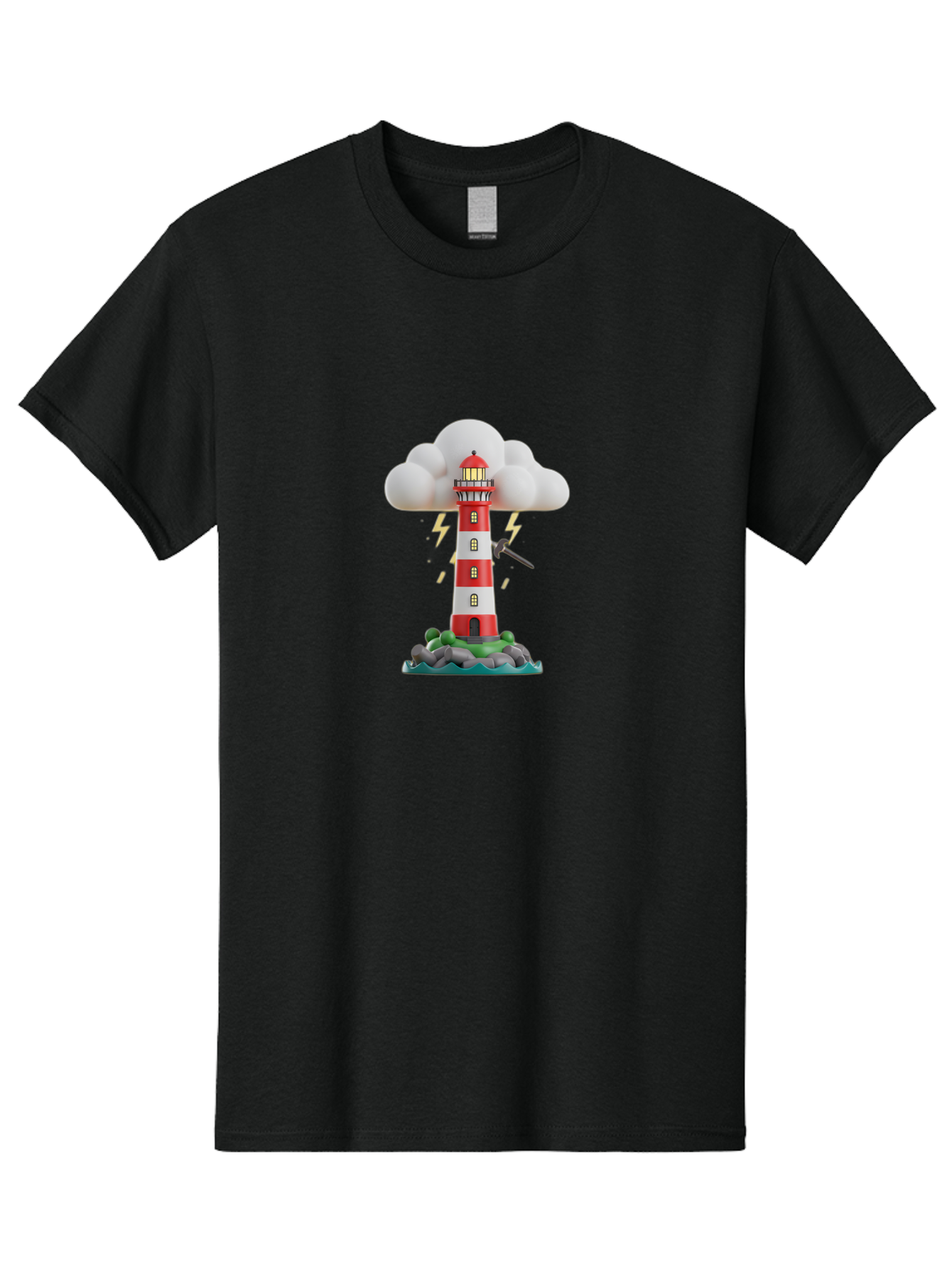 Lighthouse-10 Men'S Graphic Tee, 100% Cotton, Comfortable Casual Summer Wear, Machine Washable, Vintage Camera, Old Camera, Antique Camera, Black Camera, Classic Photography, Photography Equipment, Nostalgic Device, Film Camera, Camera Art Bag699