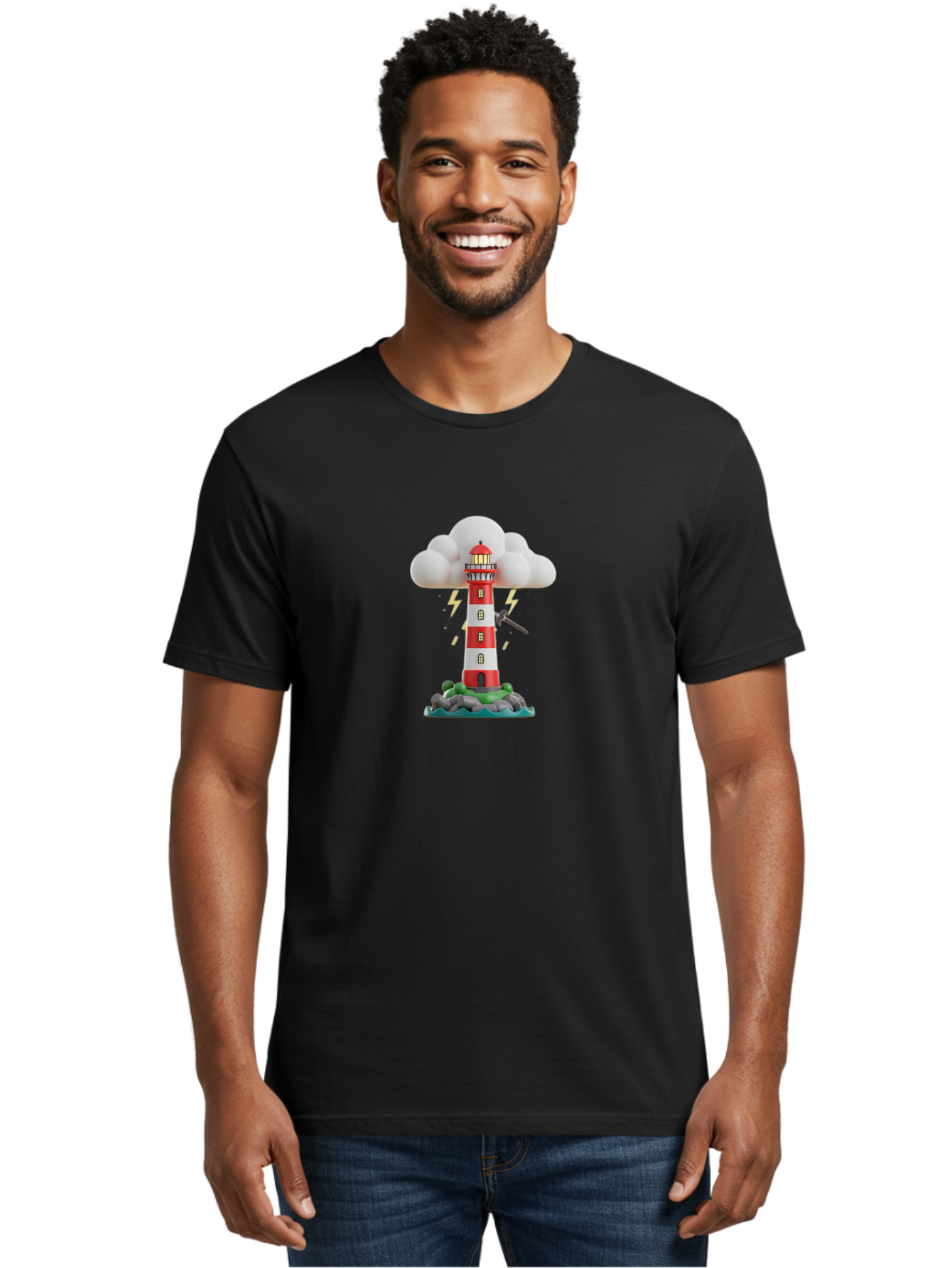 Lighthouse-10 Men'S Graphic Tee, 100% Cotton, Comfortable Casual Summer Wear, Machine Washable, Vintage Camera, Old Camera, Antique Camera, Black Camera, Classic Photography, Photography Equipment, Nostalgic Device, Film Camera, Camera Art Bag699